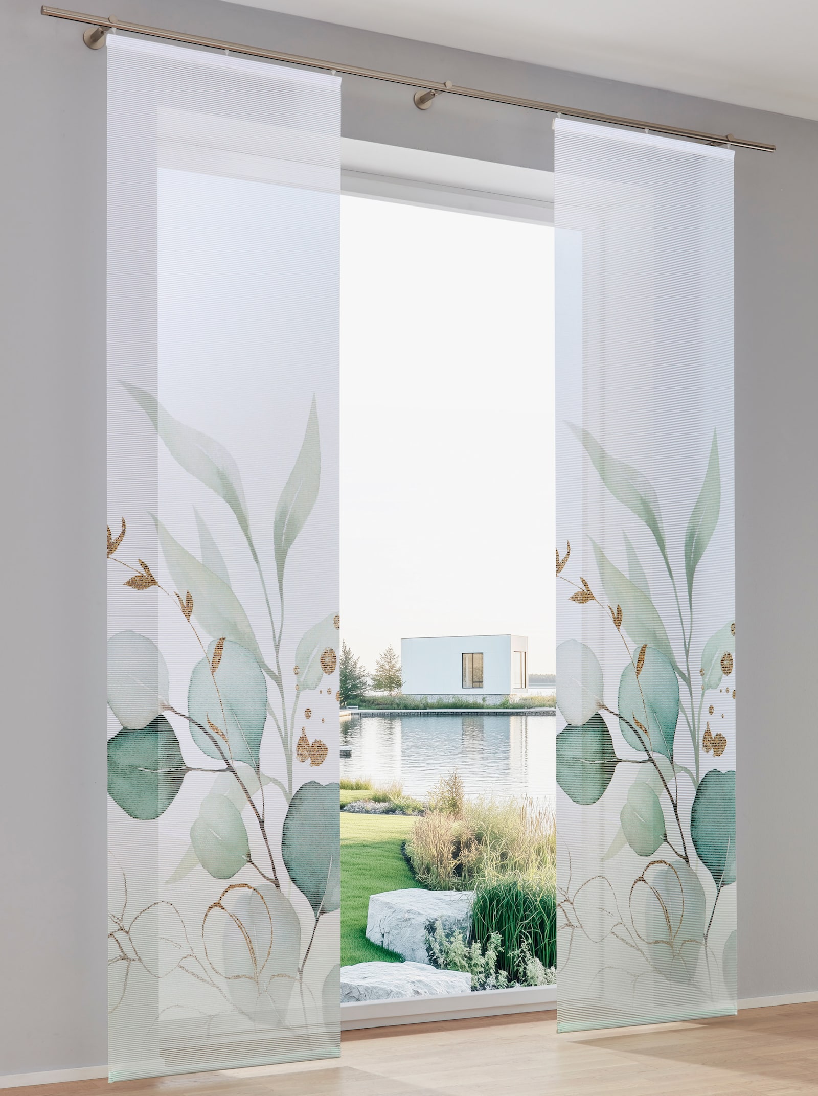 heine home schuifgordijn - wit geprint