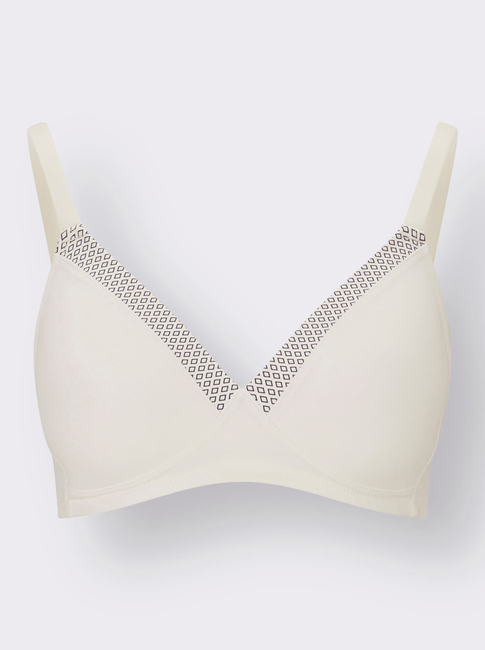 wäschepur T-Shirt-BH ohne Bügel aus dehnbarem Material - weiss-bedruckt