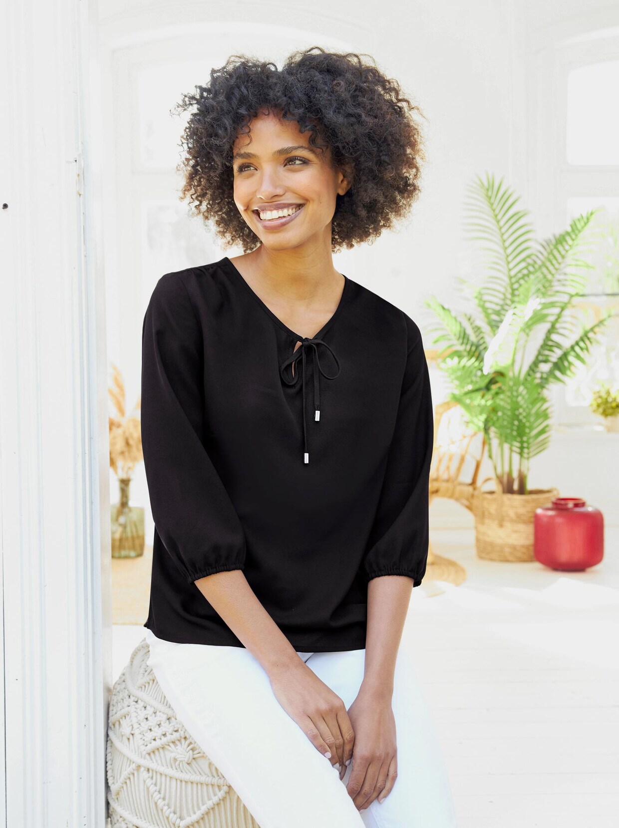 Linea Tesini Bluse - schwarz