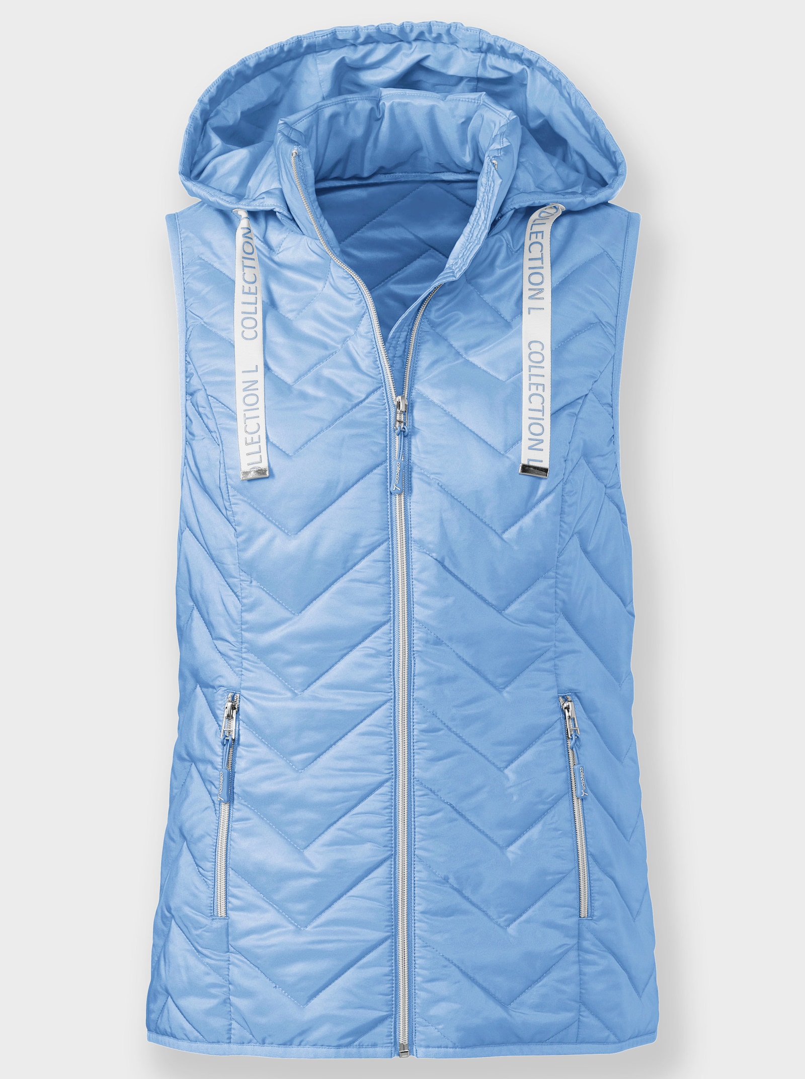 Steppweste im Zickzack-Muster - eisblau