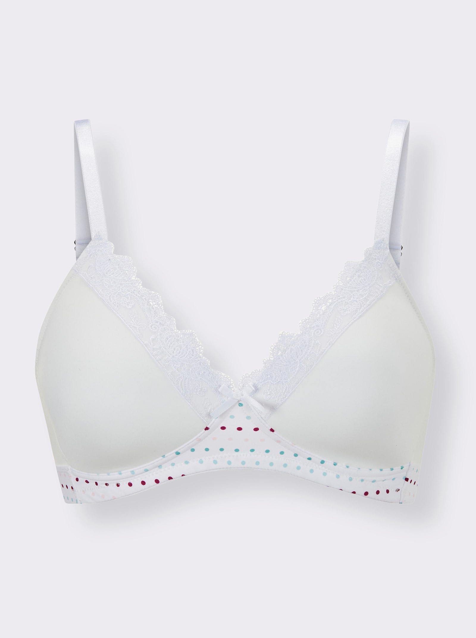 wäschepur Soutien-gorge confort sans armatures avec dentelle florale - blanc imprimé