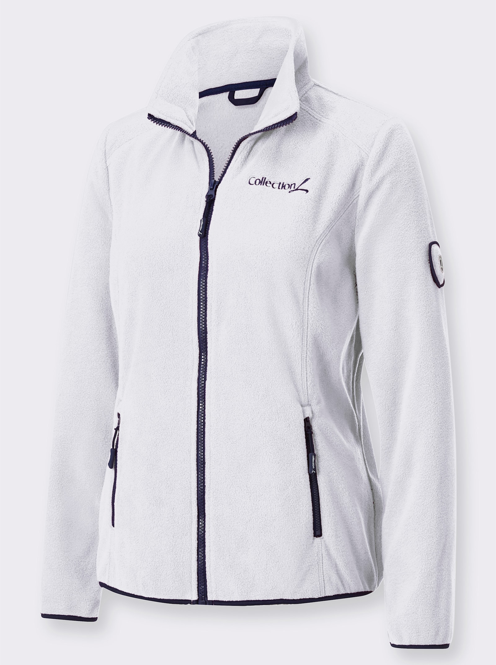 Fleecejacke mit Stickerei - ecru