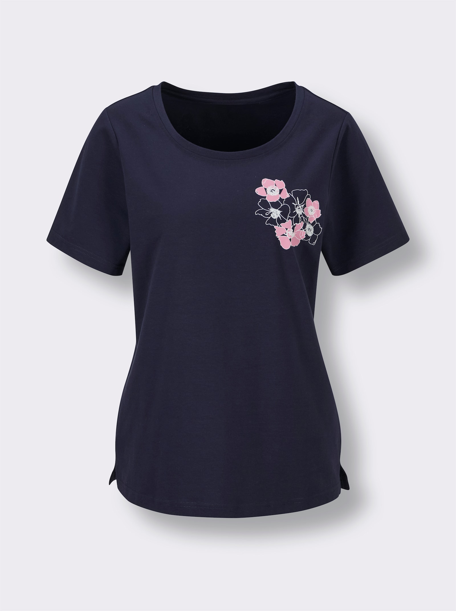 Catamaran Sports Freizeitshirt mit Blütendruck - marine