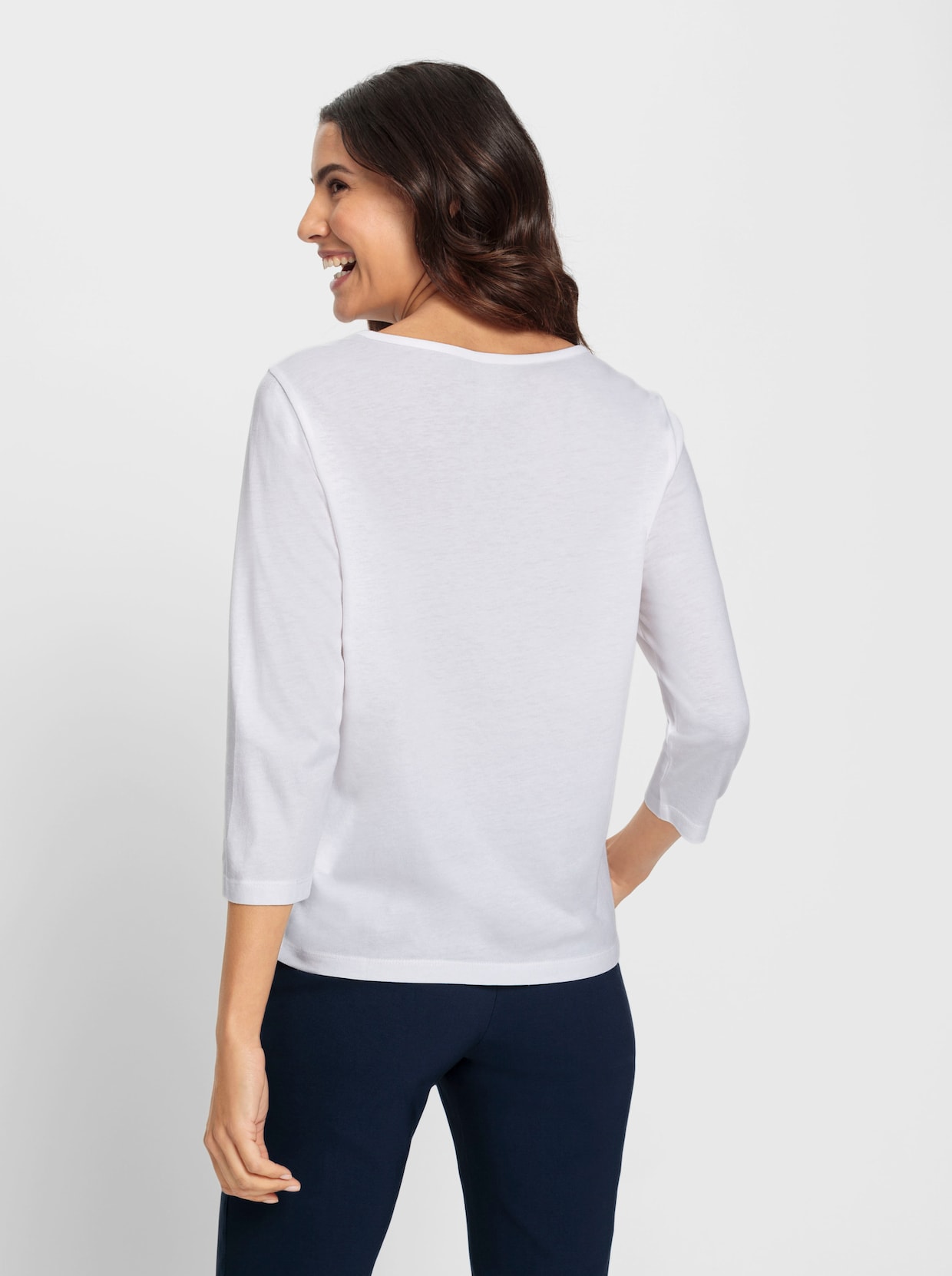 Shirt met ronde hals - ecru