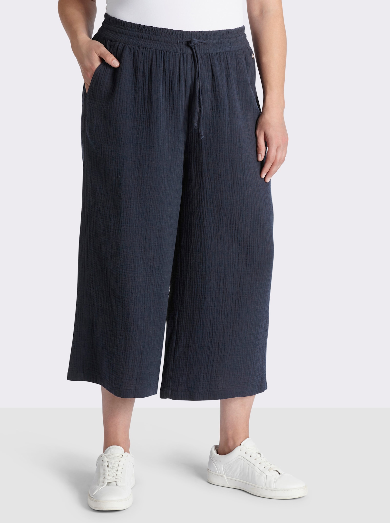 sheego 3/4-Hose in Schlupfform - tiefblau