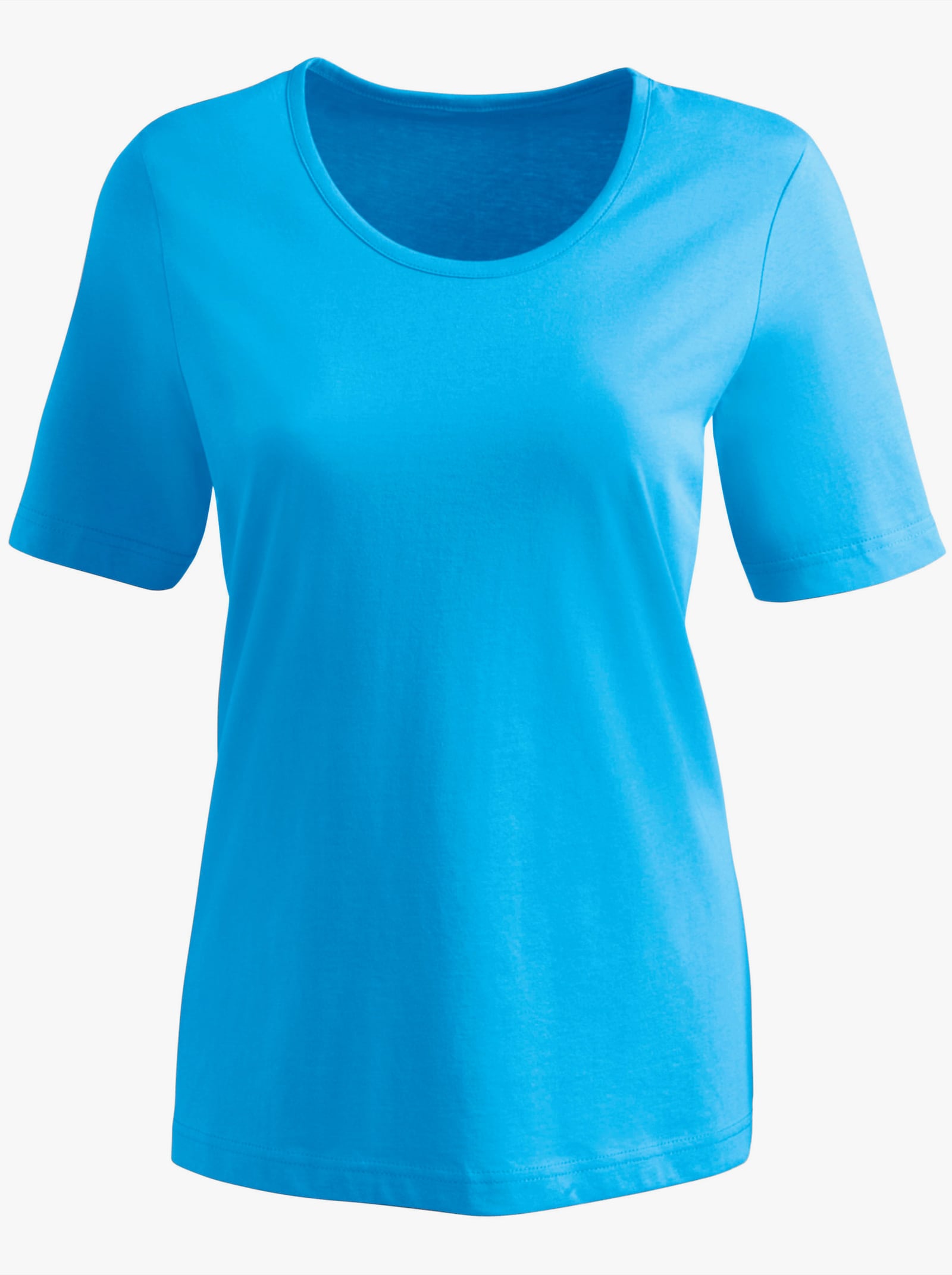 Kurzarmshirt in taillierter Form - türkis