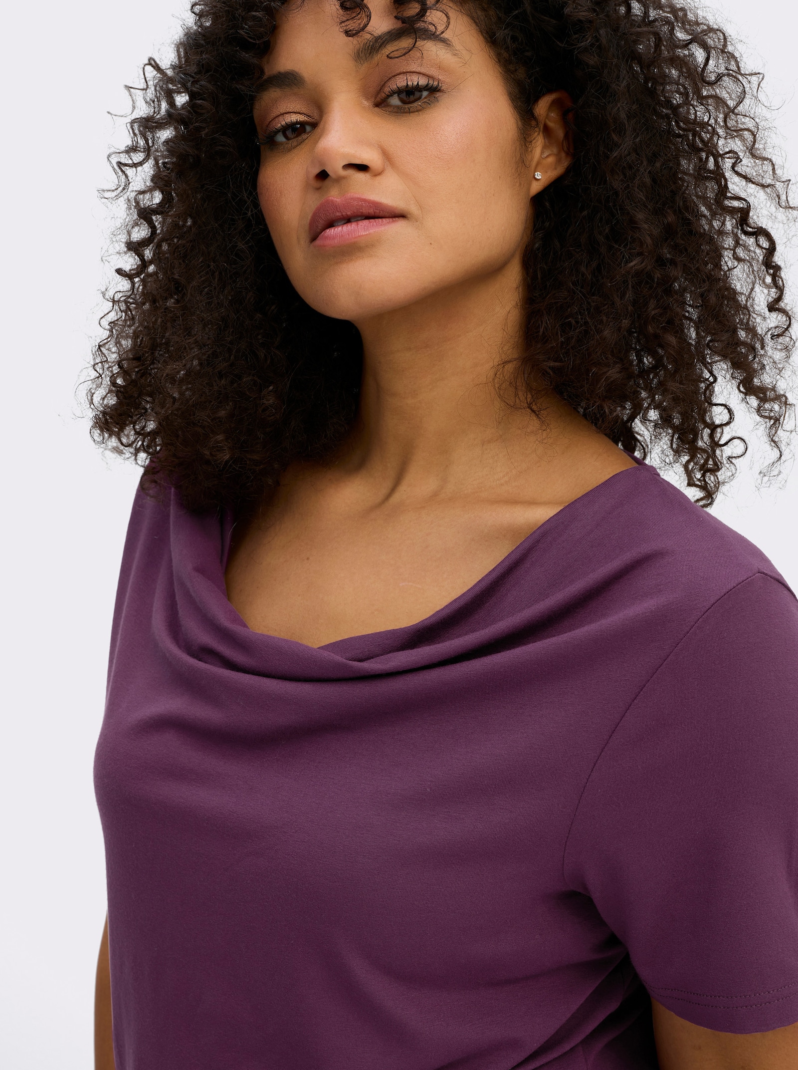 Wasserfallshirt mit kurzen Ärmeln - traube