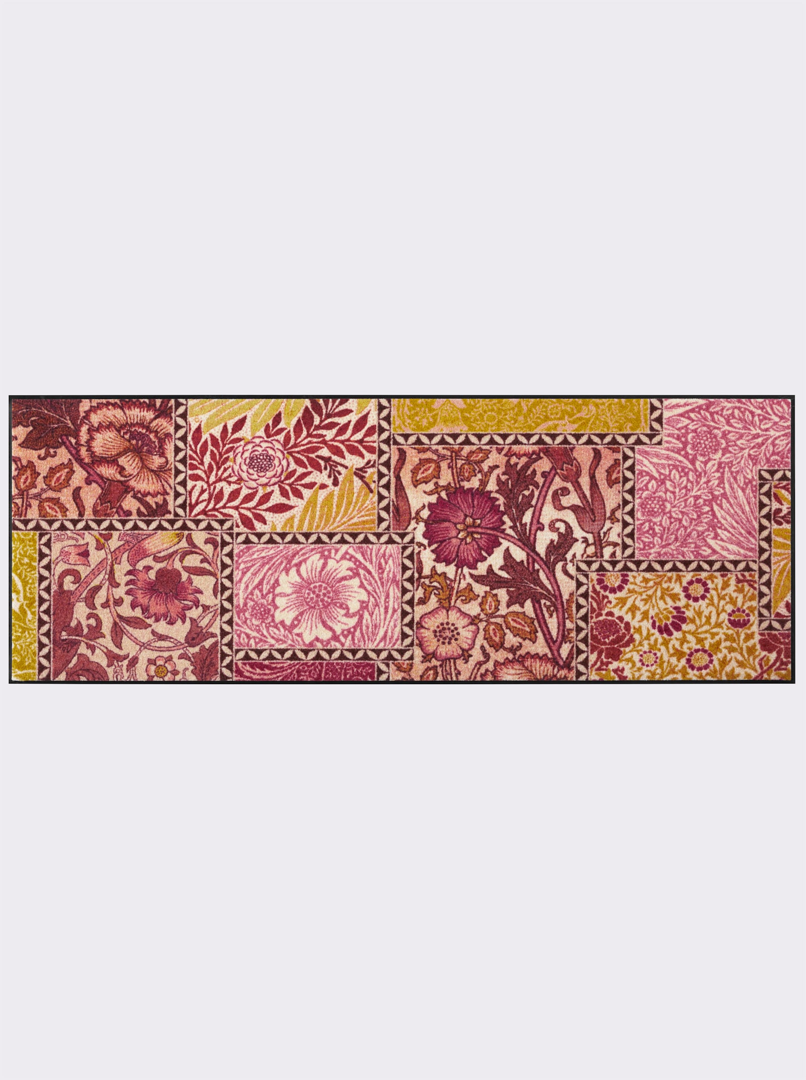 Salonloewe Fußmatte - dunkelrot-ocker-bedruckt