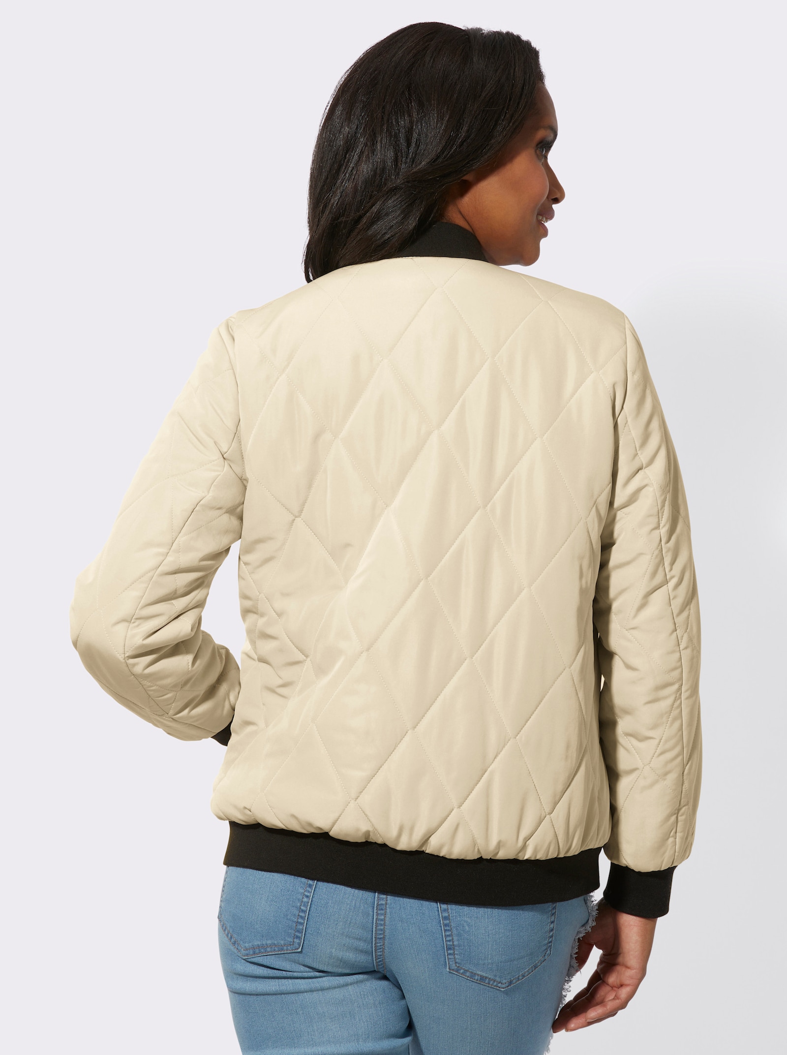 Wendejacke in Blouson-Form - sand-schwarz