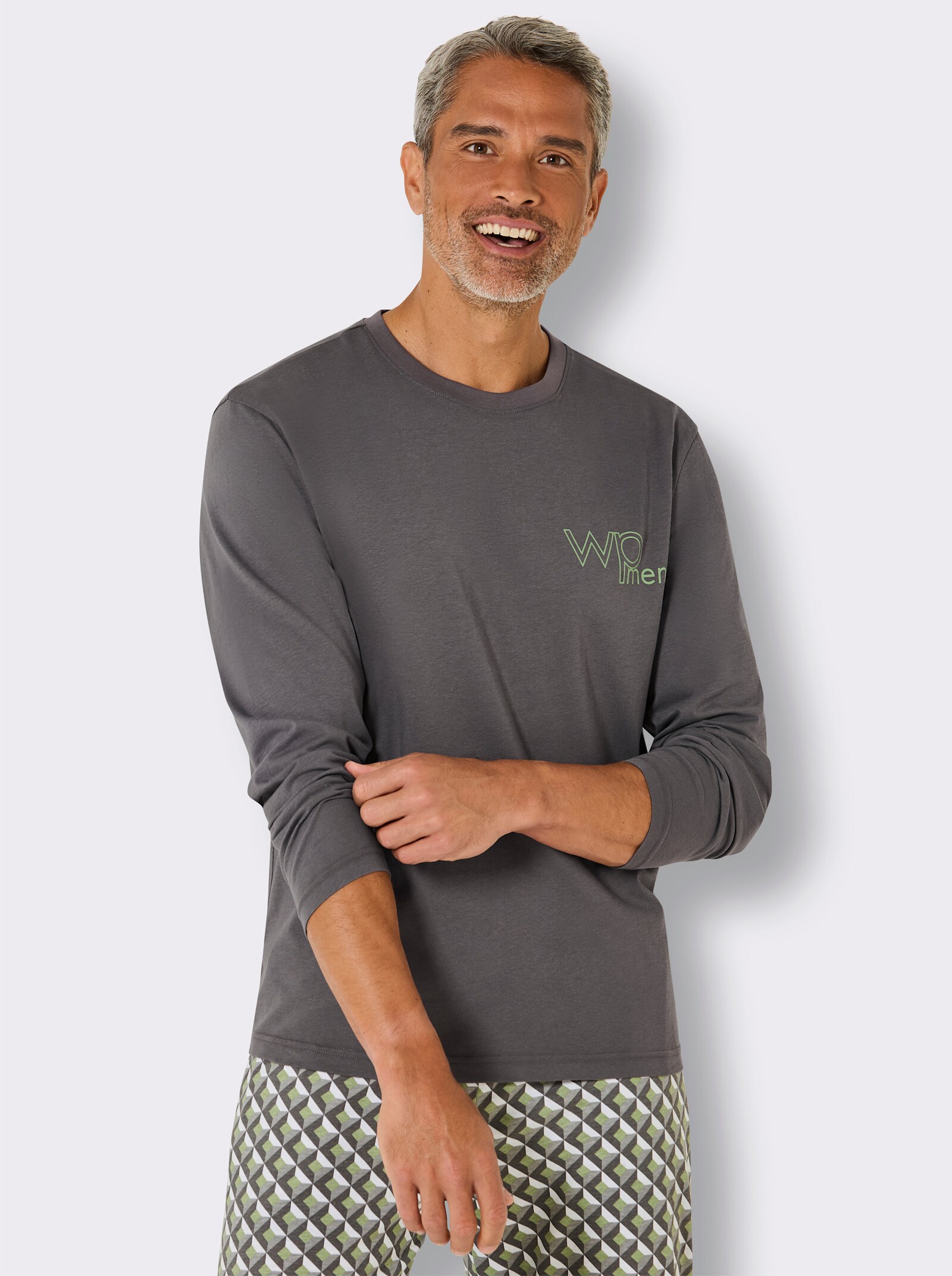 wäschepur men Schlafanzug-Shirt - anthrazit