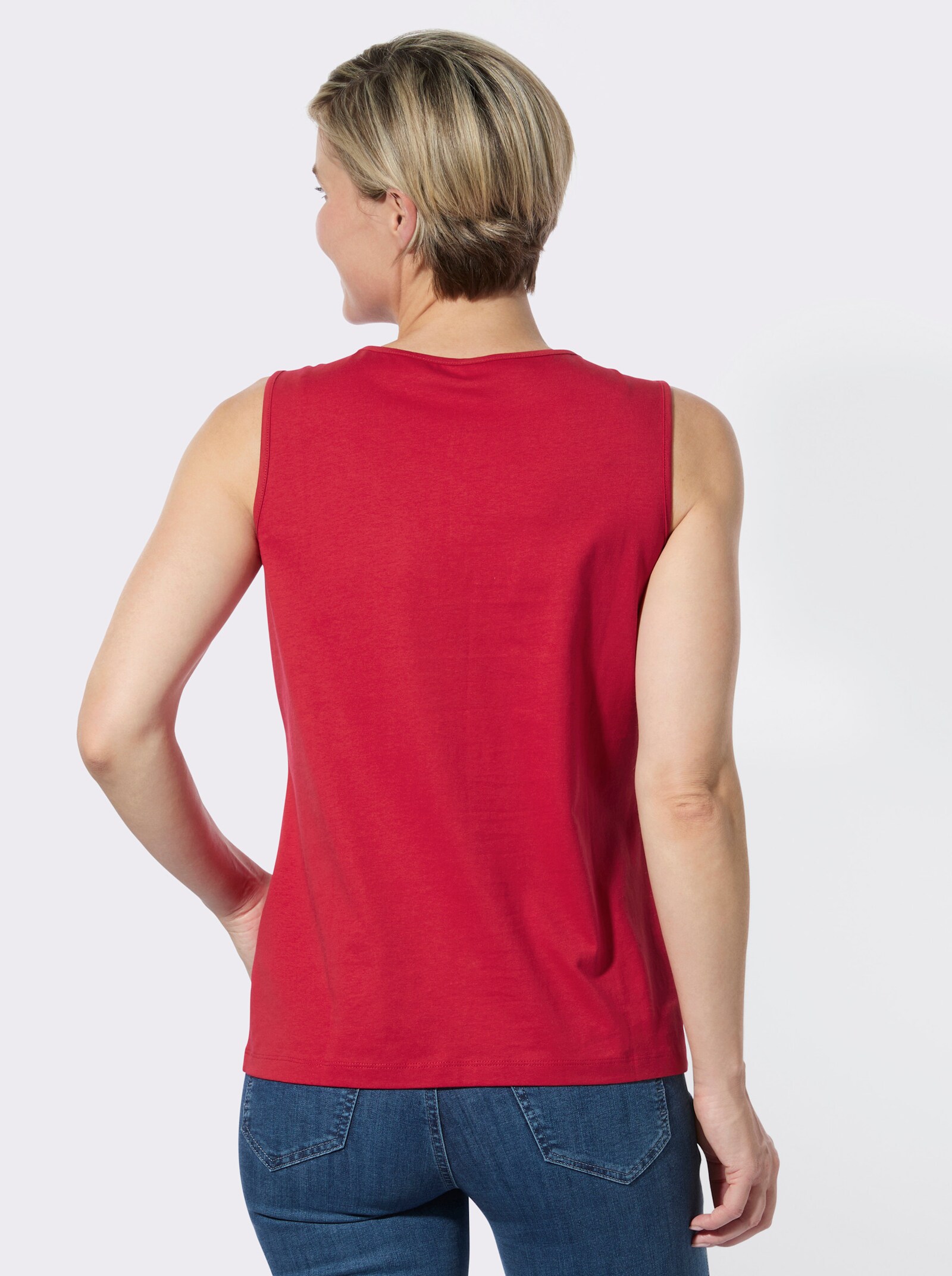 Shirttop im Doppelpack - rot-weiß-getupft + rot