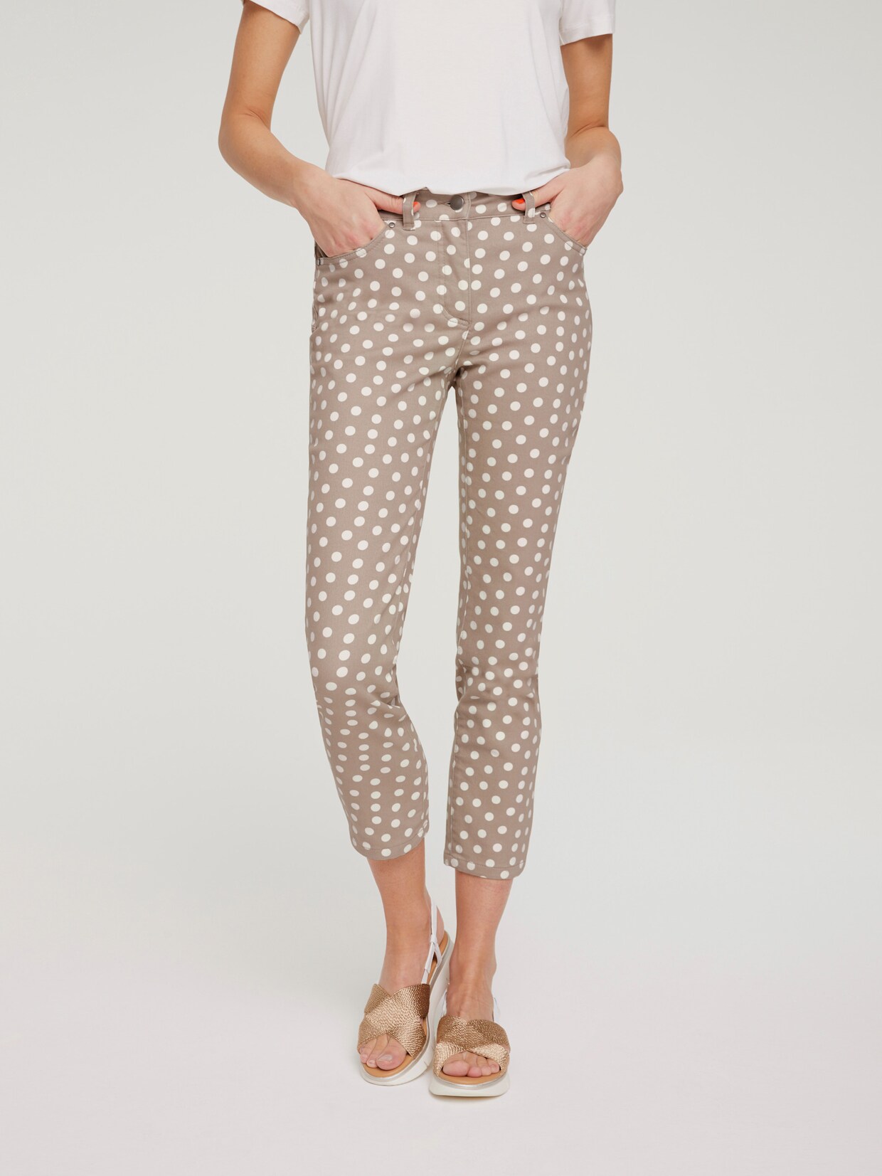 heine Bauchweg-Hose - helltaupe-offwhite
