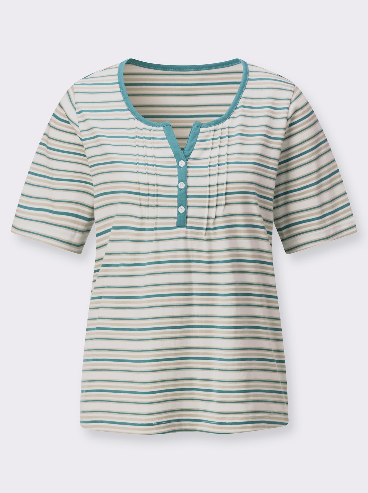 Shirt - ecru-ozean-geringelt