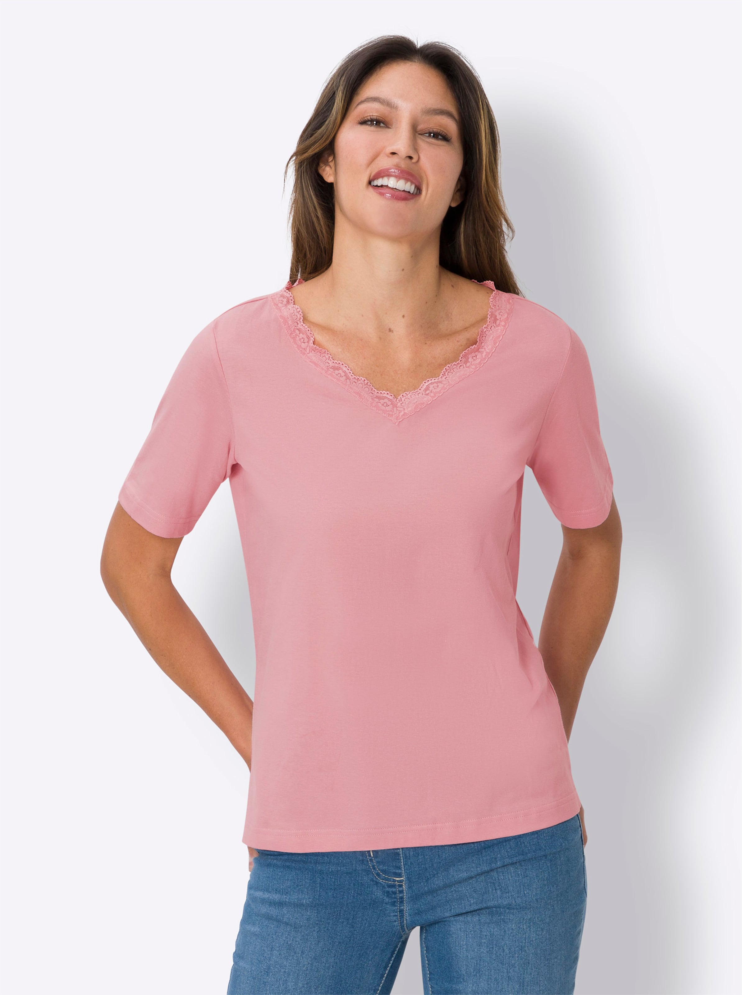 Witt Damen Kurzarm-Shirt, rosenquarz
