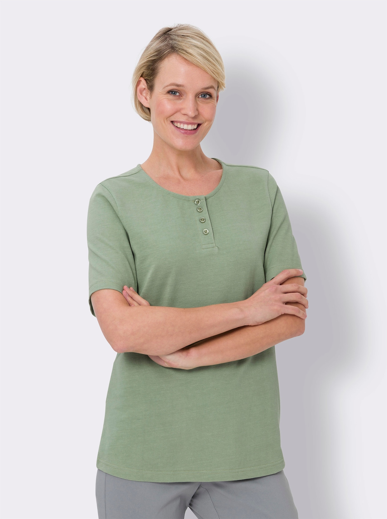 Shirt met korte mouwen - eucalyptus