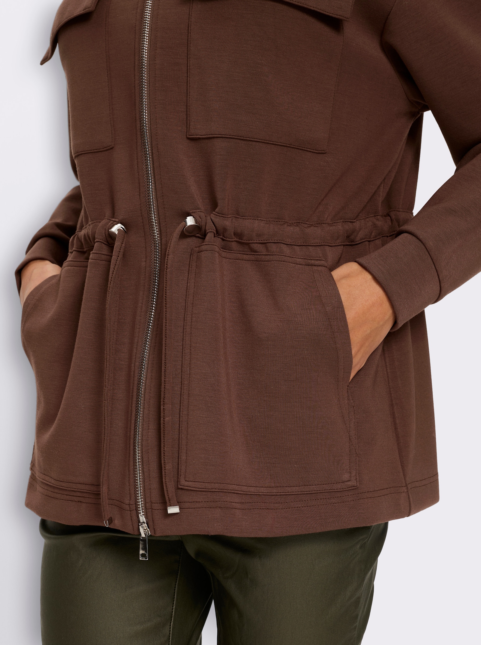 heine Jacke mit Tunnelzug in der Taille - schoko