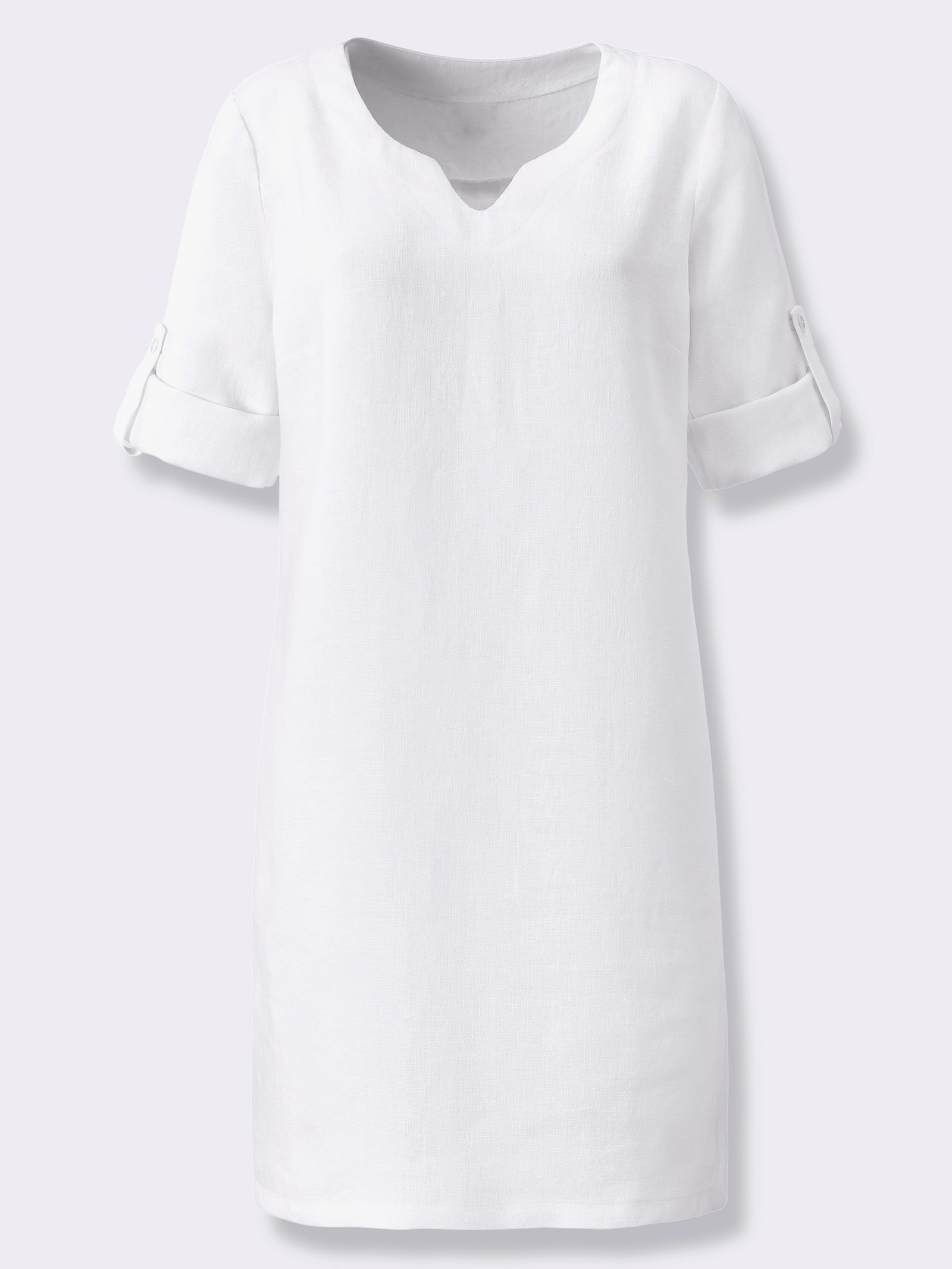 heine Tunikakleid aus reinem Leinen - weiss