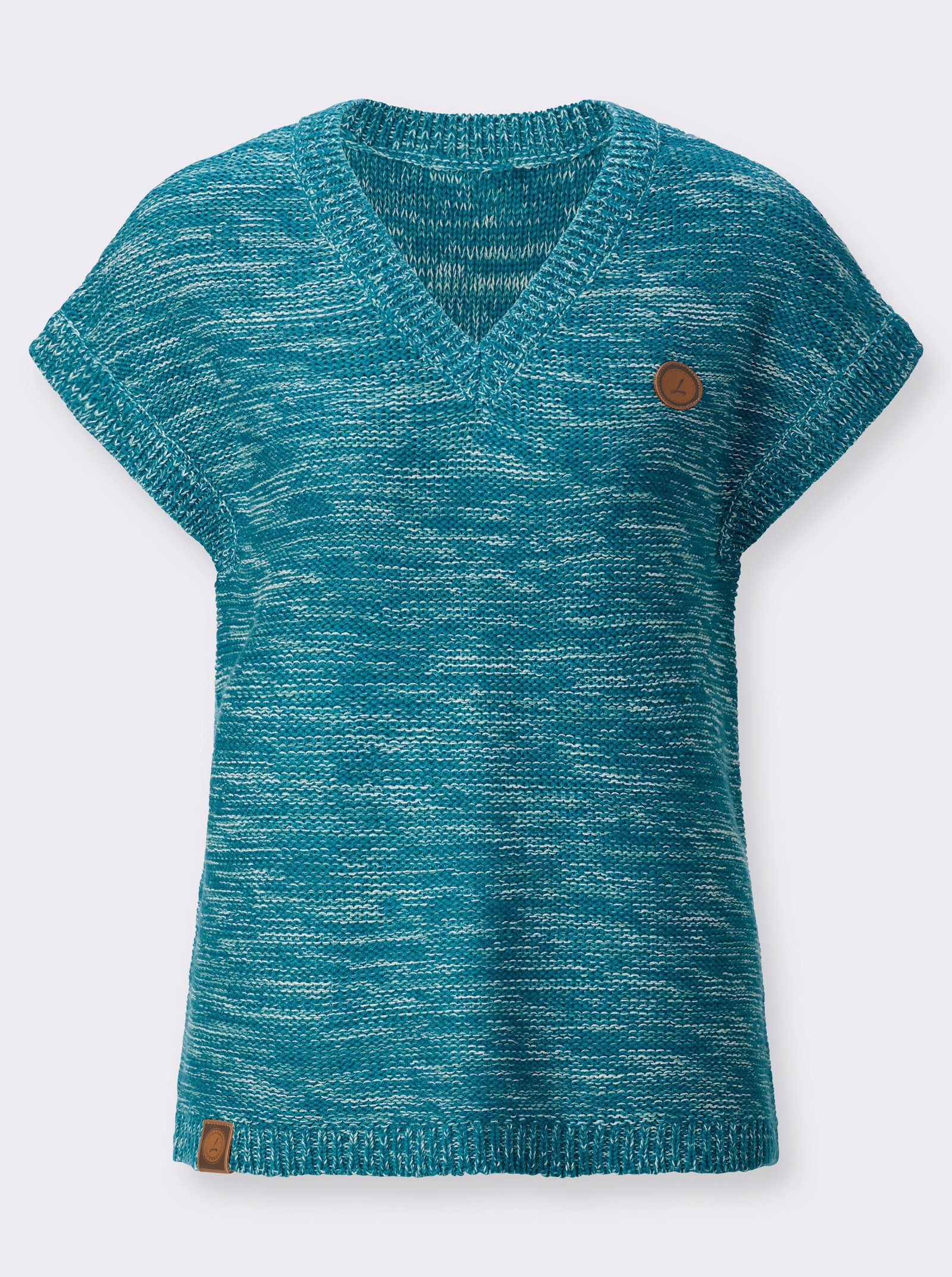 Pullunder in Melange-Optik - petrol-meliert