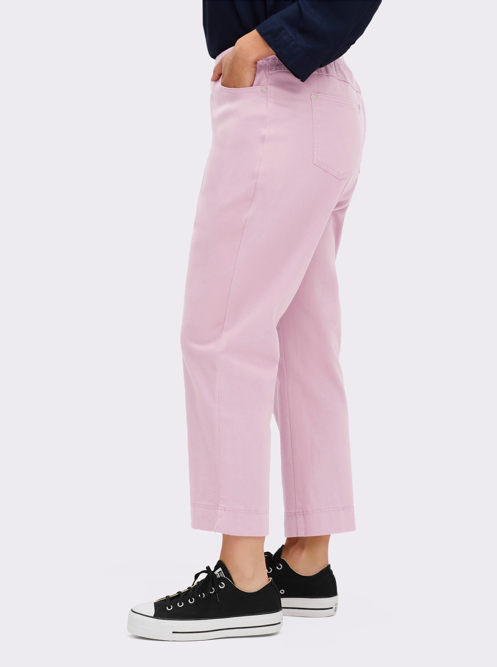 7/8-Jeans mit Jersey-Bund in softer Qualität - rosé