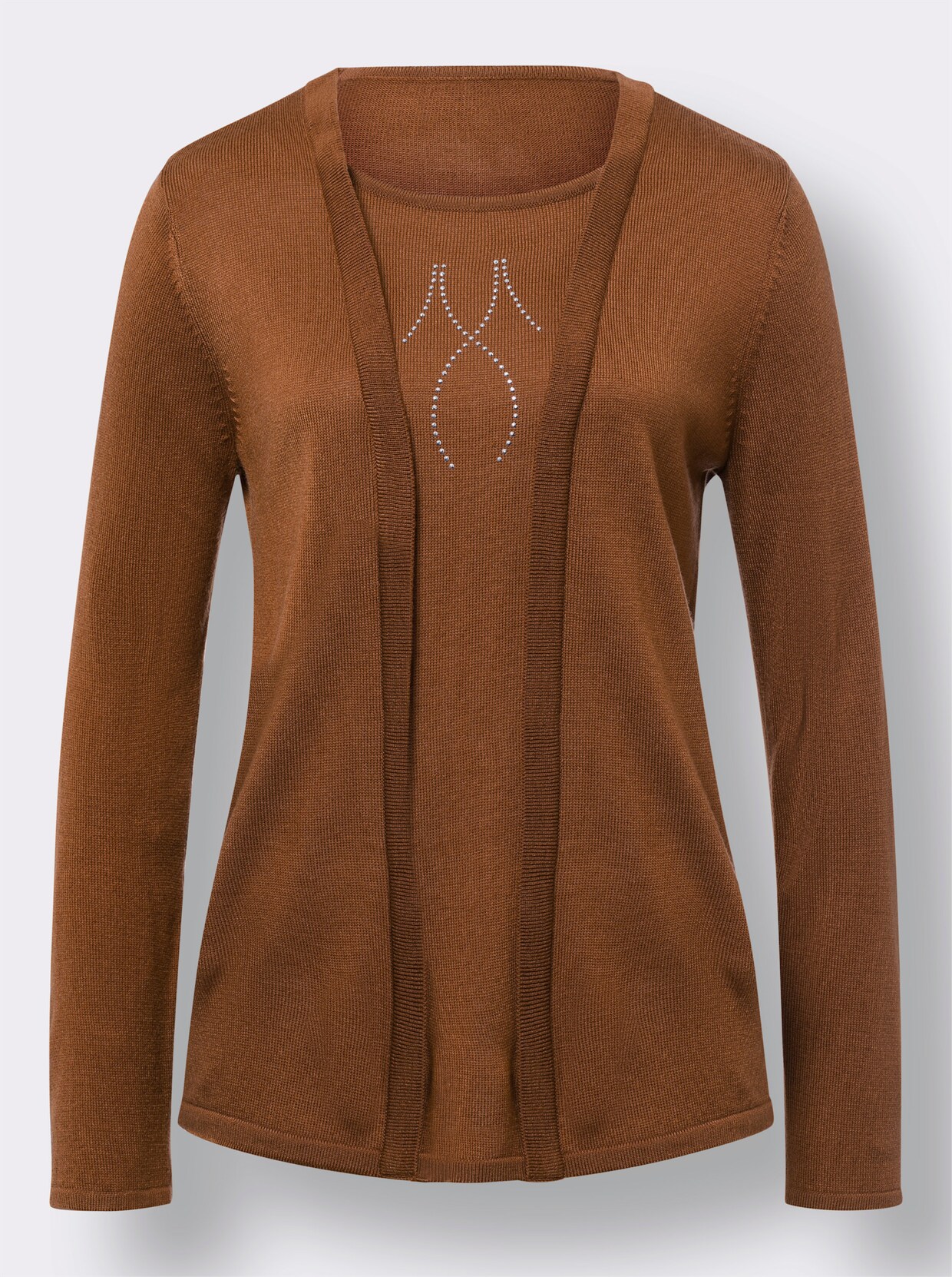 2-in-1-pullover - cognac