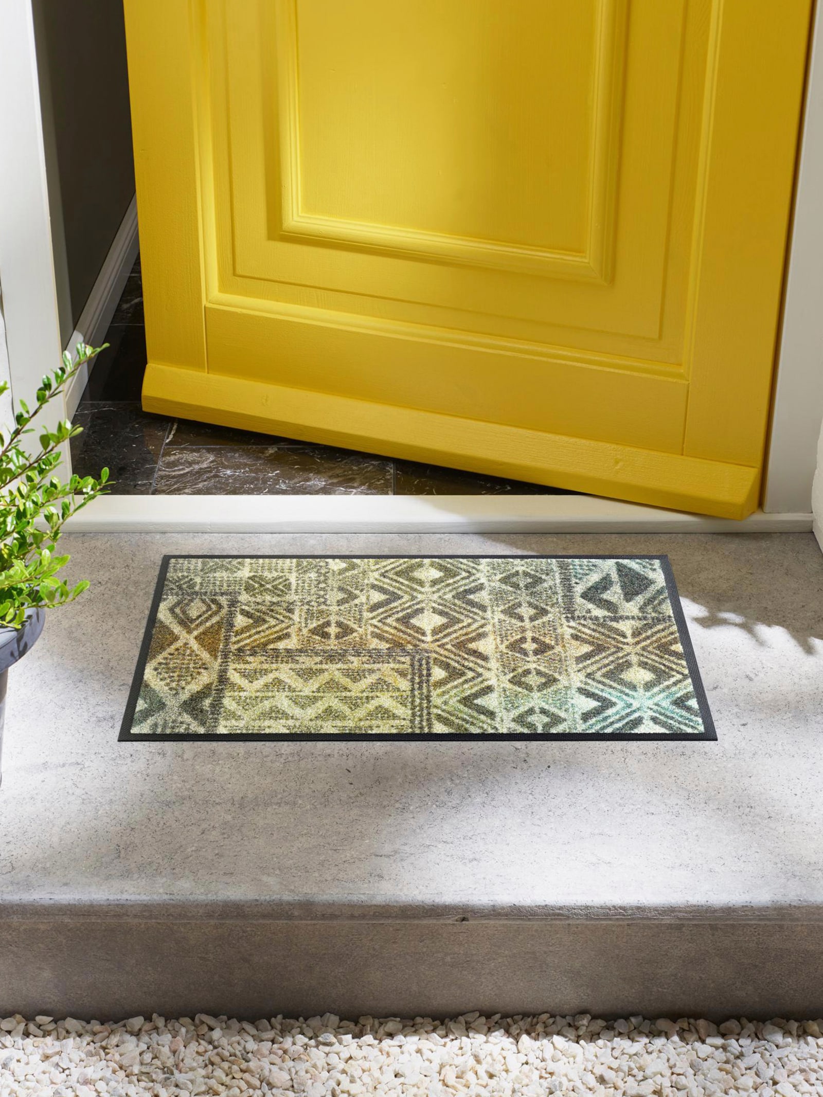 wash+dry by Kleen-Tex Fußmatte - grün-petrol-gemustert