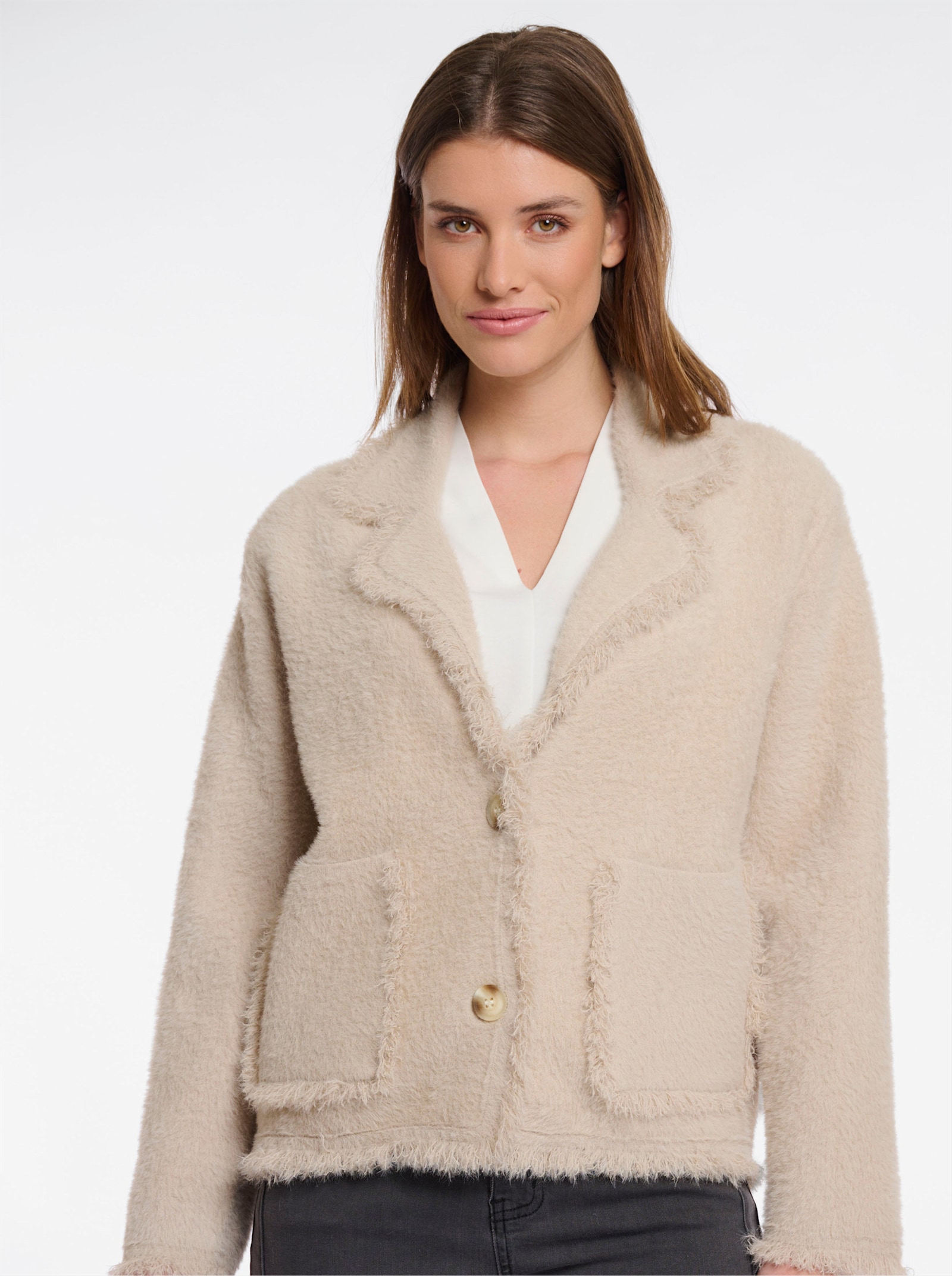 Rino & Pelle Strickjacke mit Effektgarn - sand