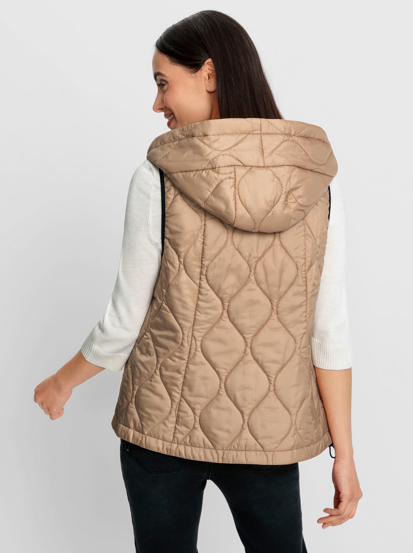 heine Kurzmantel mit Steppweste, einzeln tragbar - camel