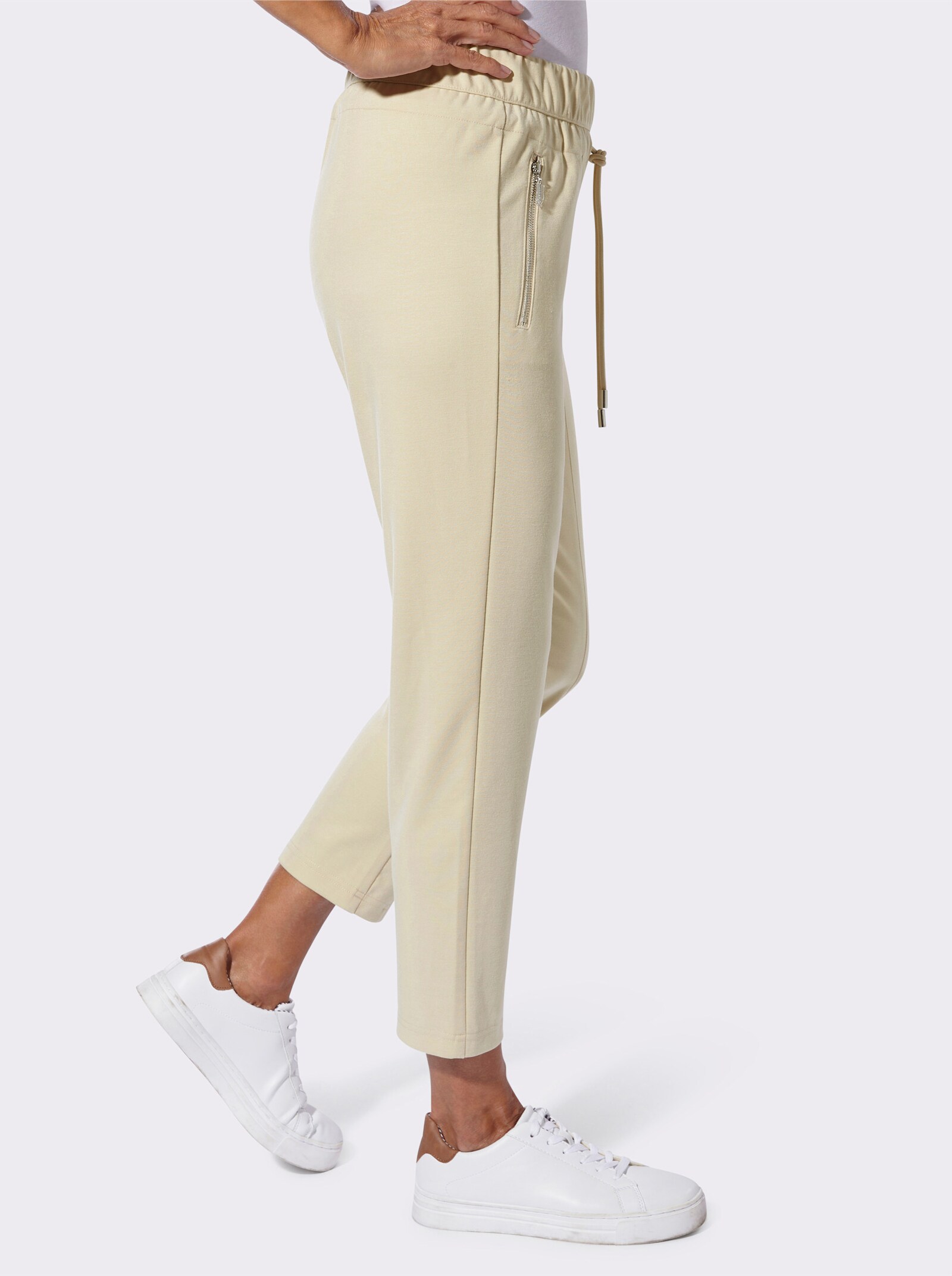 7/8 kalhoty s dělicím švem - písková