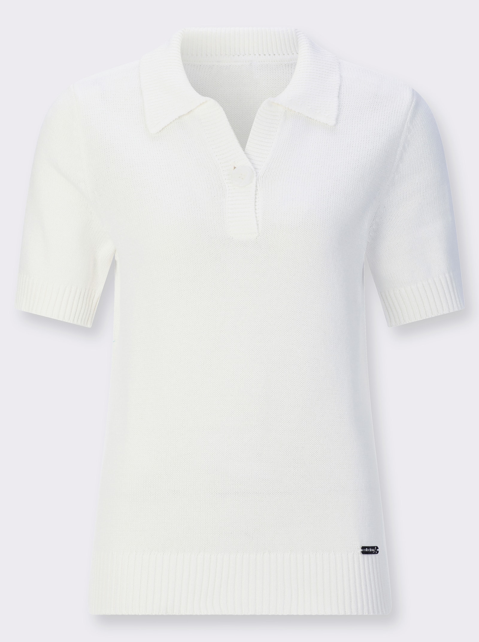 Polopullover mit Rippabschlüssen - ecru