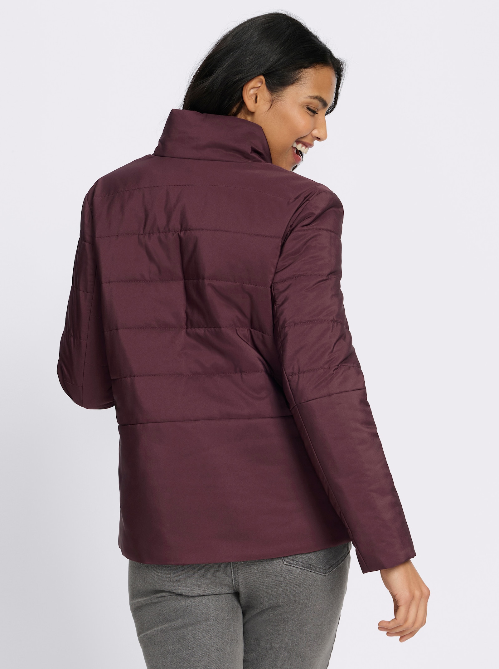 Steppjacke in kastiger Form - burgund