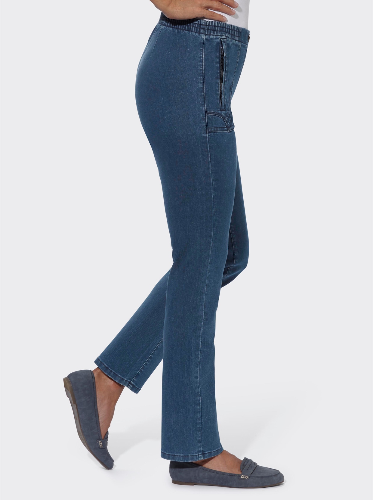 Schlupfjeans - blue-stone-washed