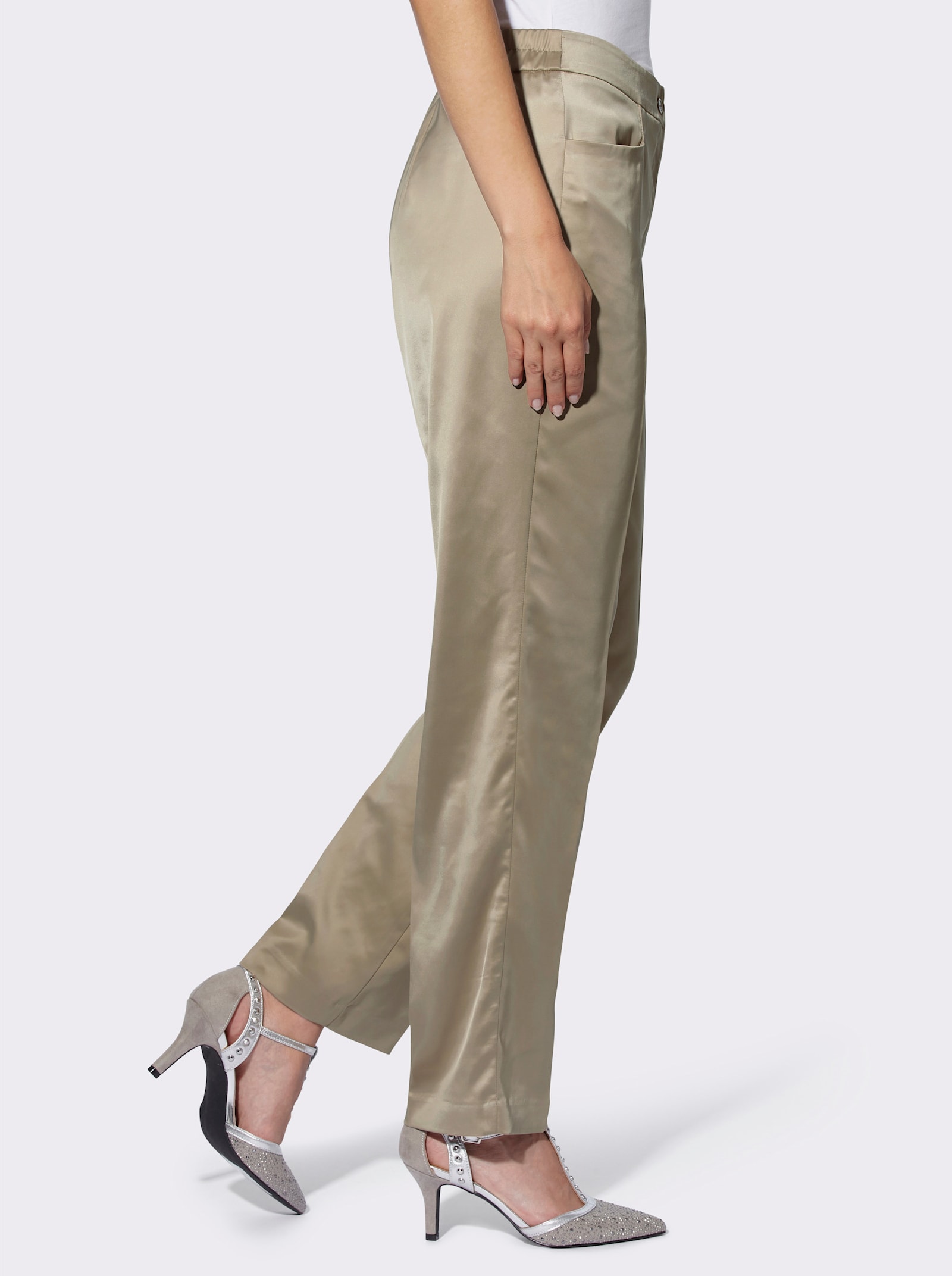 heine Bügelfaltenhose mit Dehnbund - beige