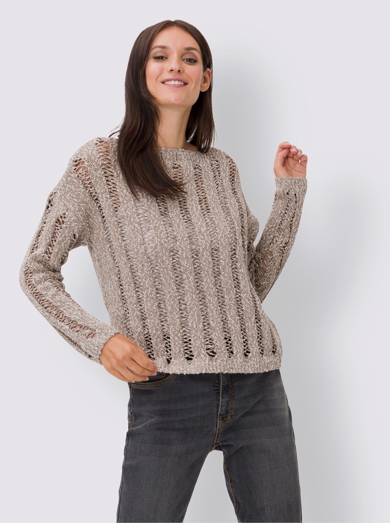 heine Pullover - ecru-sand-meliert