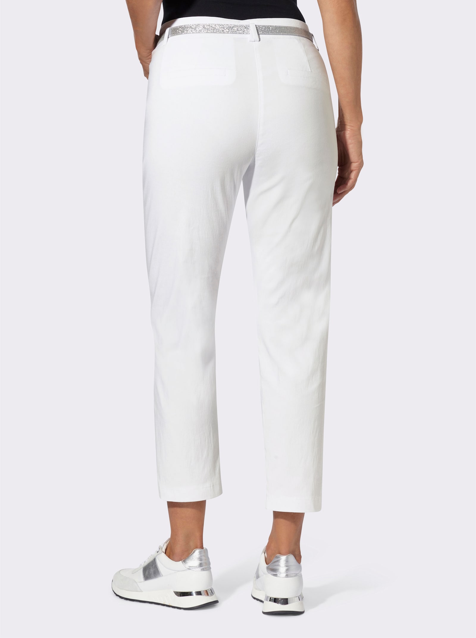 7/8 džínsy + opasok - biela