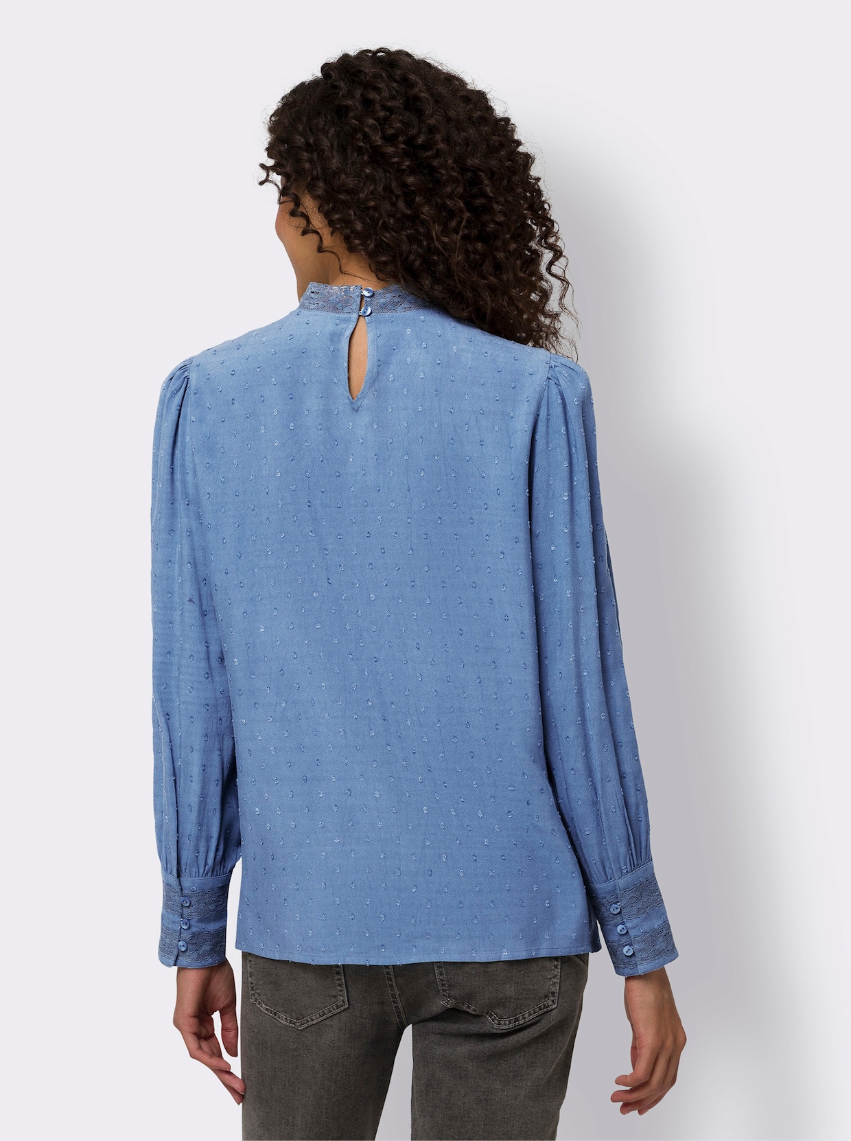 heine Kanten blouse - hemelsblauw
