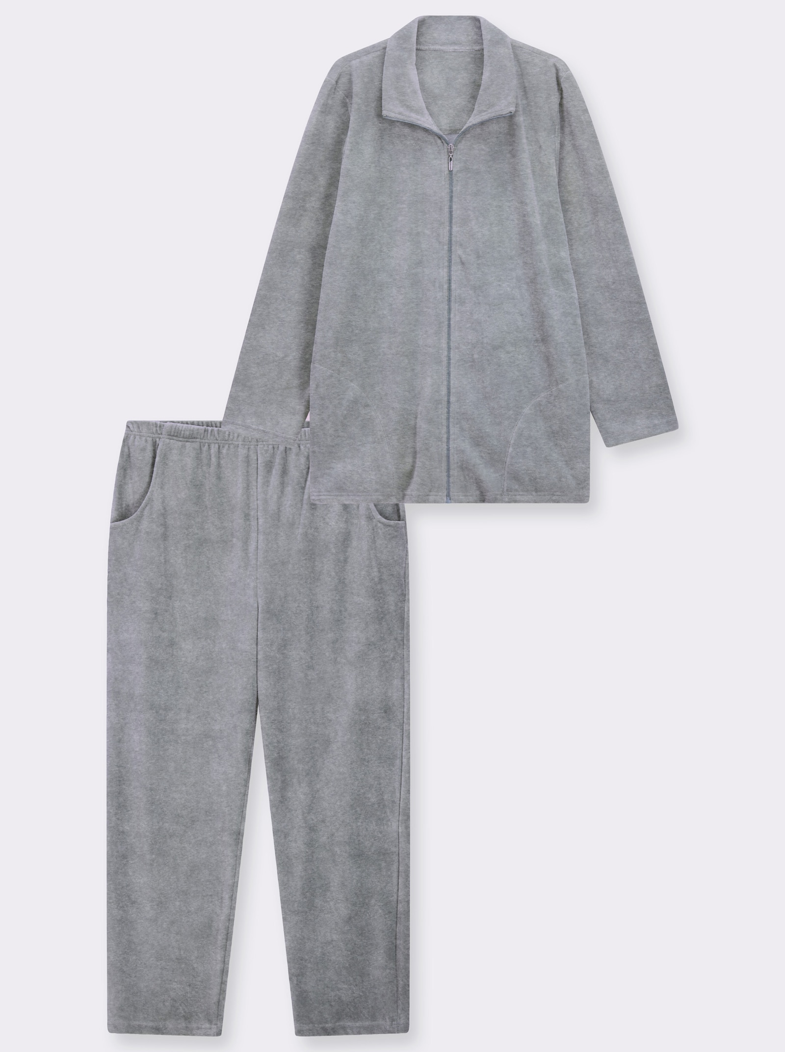 Comtessa Hausanzug mit jeweils 2 Taschen - grau-meliert