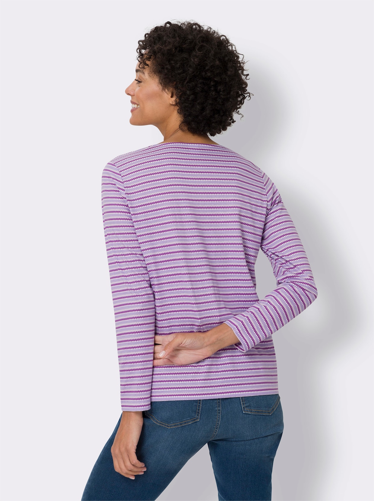 Langarmshirt - lavendel-flieder-bedruckt