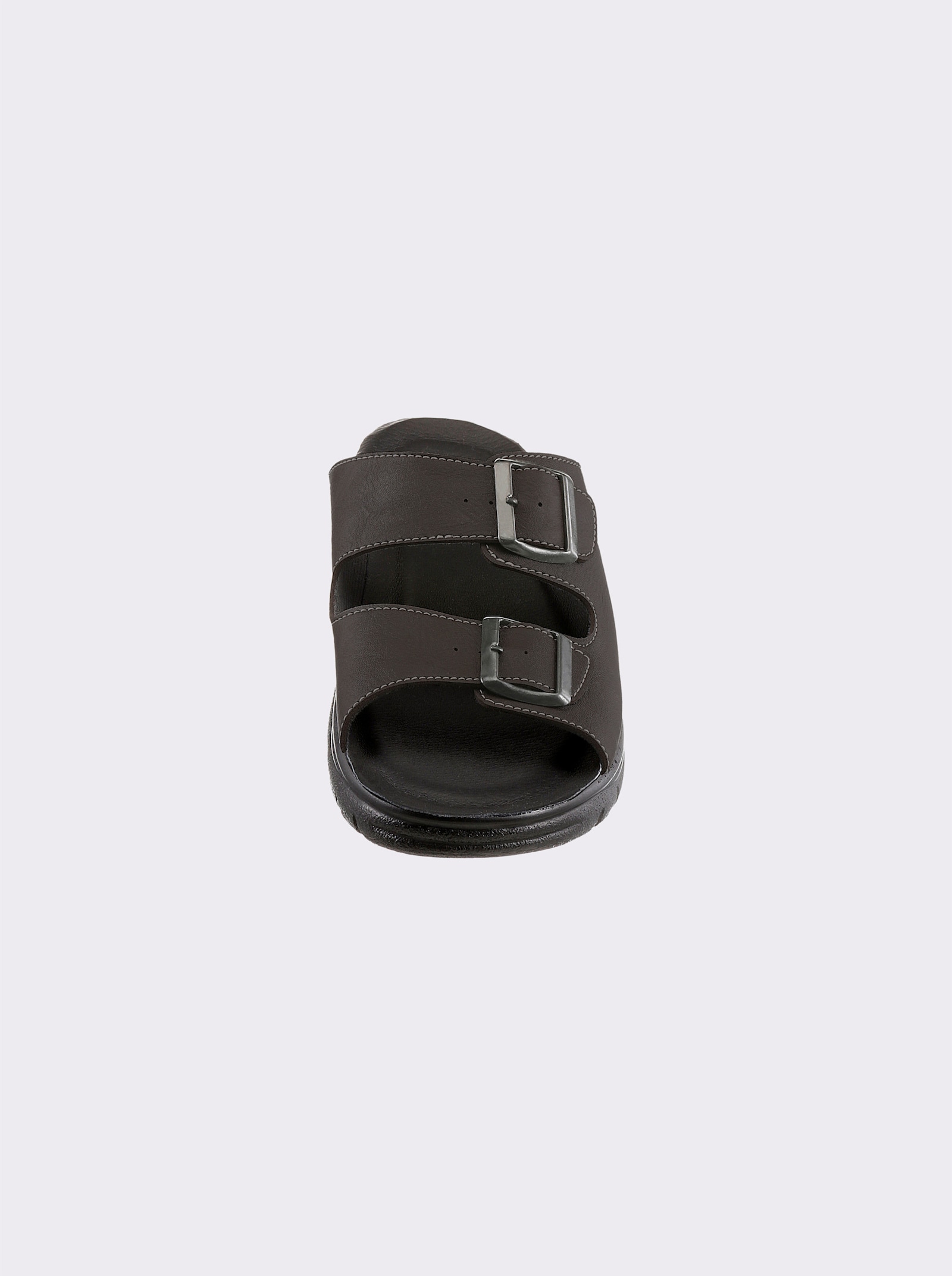 airsoft modern+ Pantolette aus Lederimitat, weich gepolstert - schoko