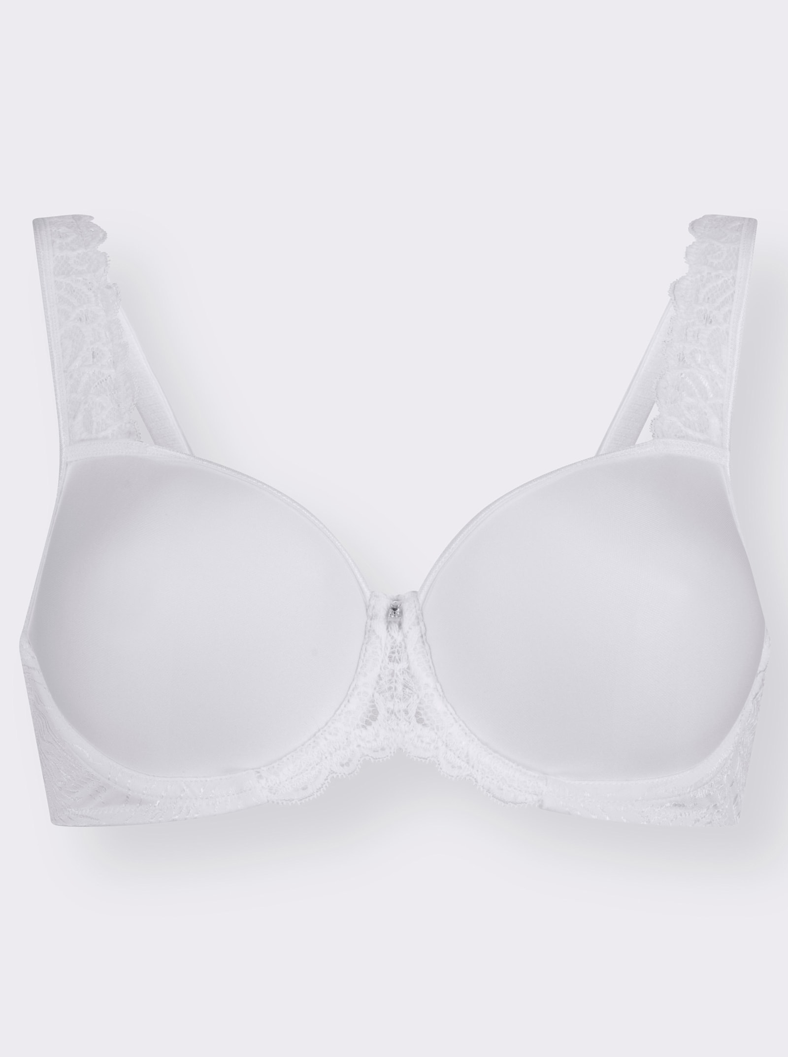 Viania Vadderad BH med bygel och spets - vit