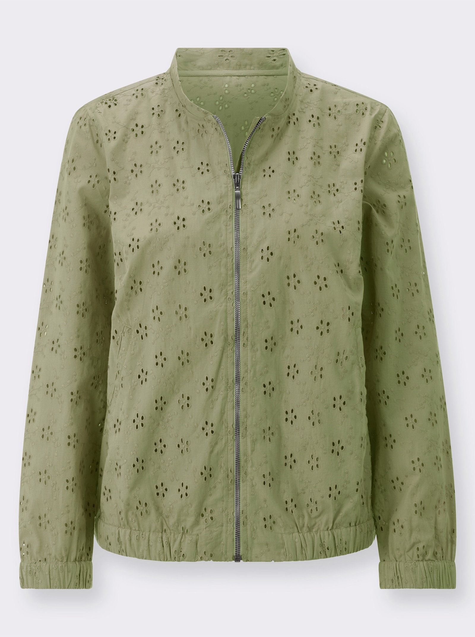 Blazer mit Lochstickerei - schilf