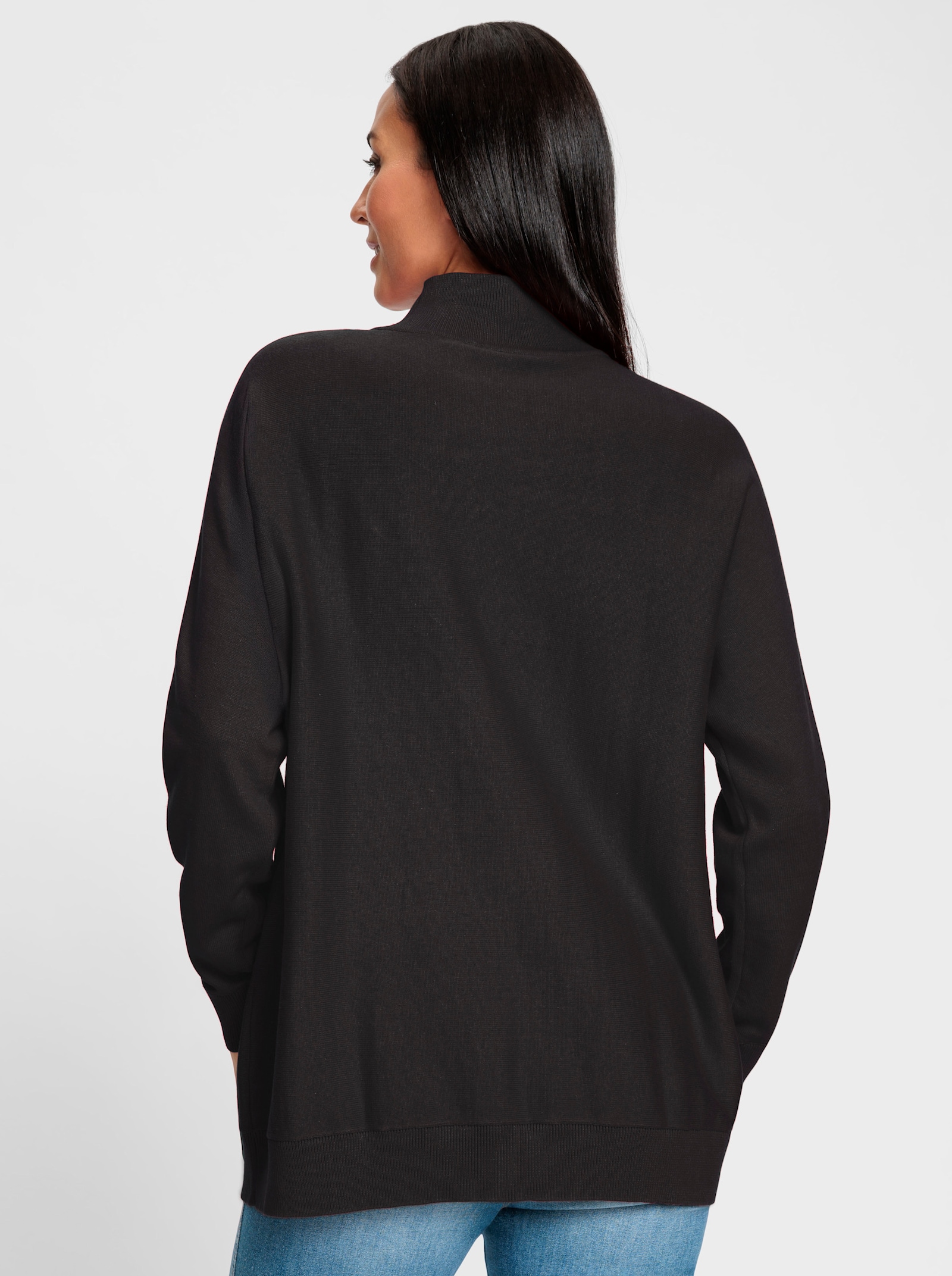 heine Stehkragenpullover mit Fledermaus-Ärmel - schwarz