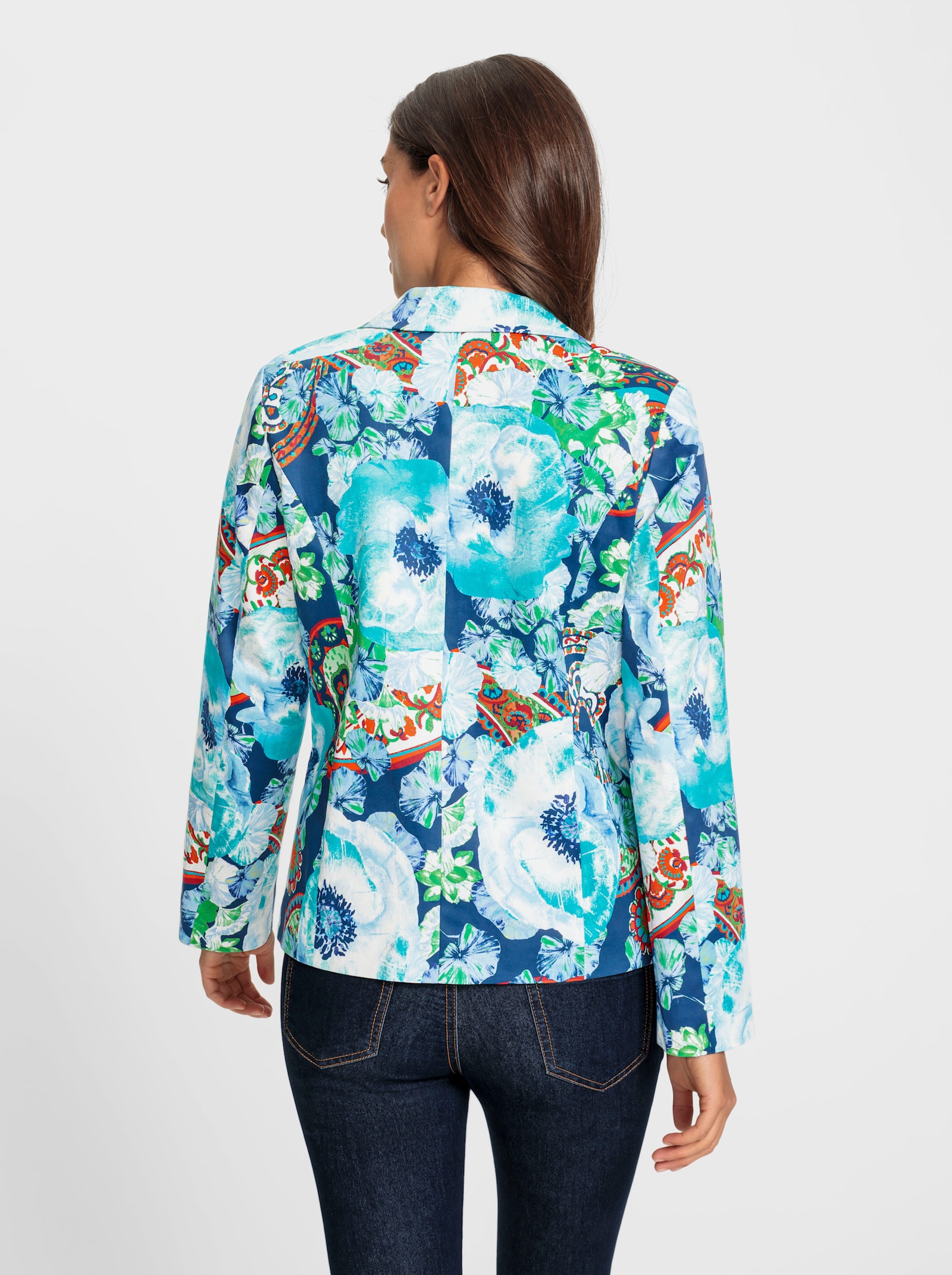 heine Blazer mit Blüten-Print - aqua-türkis-bedruckt