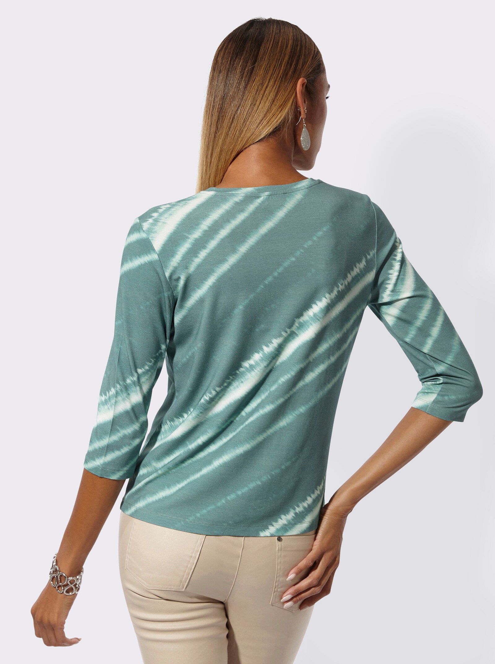 Shirt im modischen Farbverlauf - jade-salbei-bedruckt