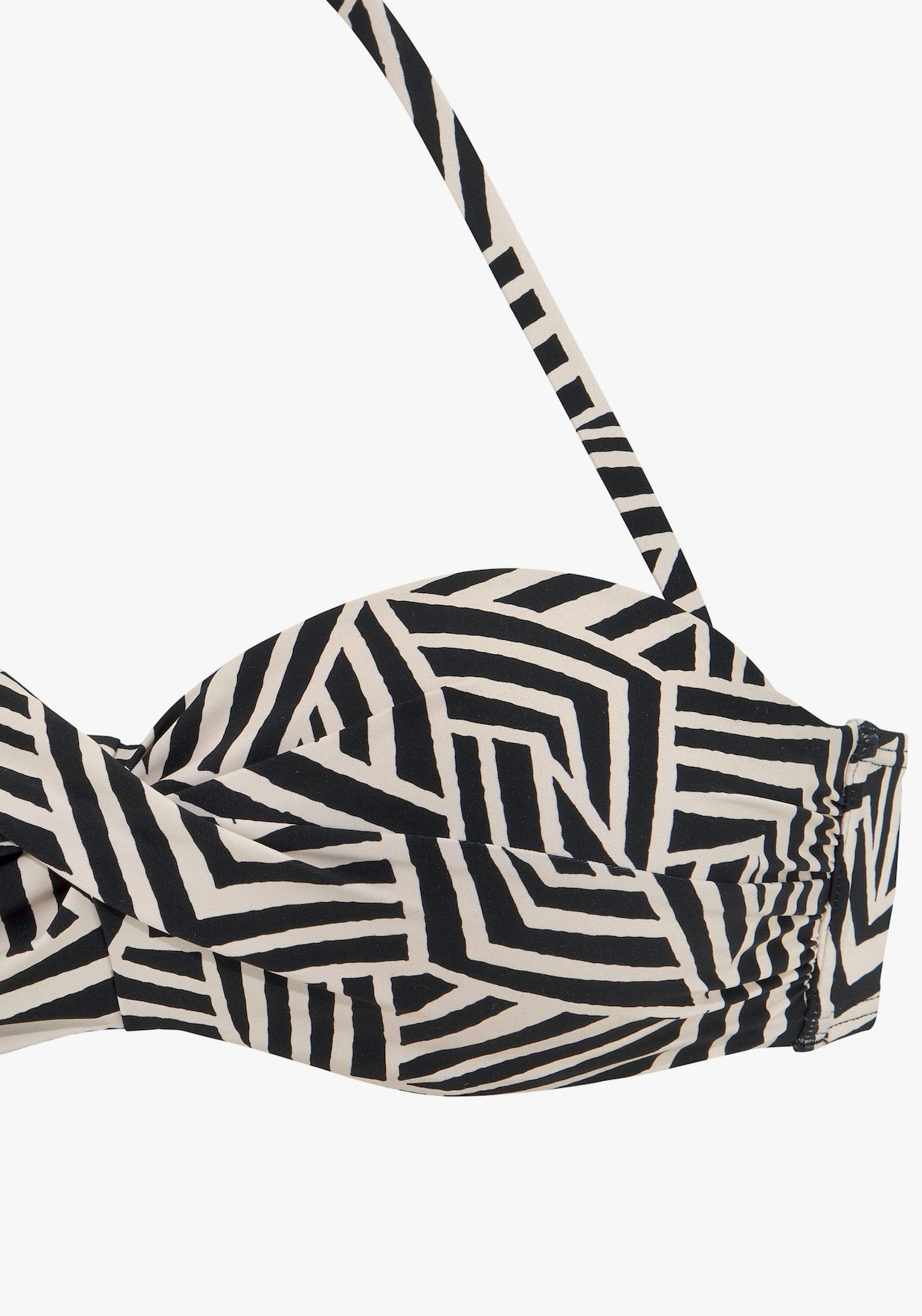 LASCANA haut de bikini bandeau à armatures - noir-crème