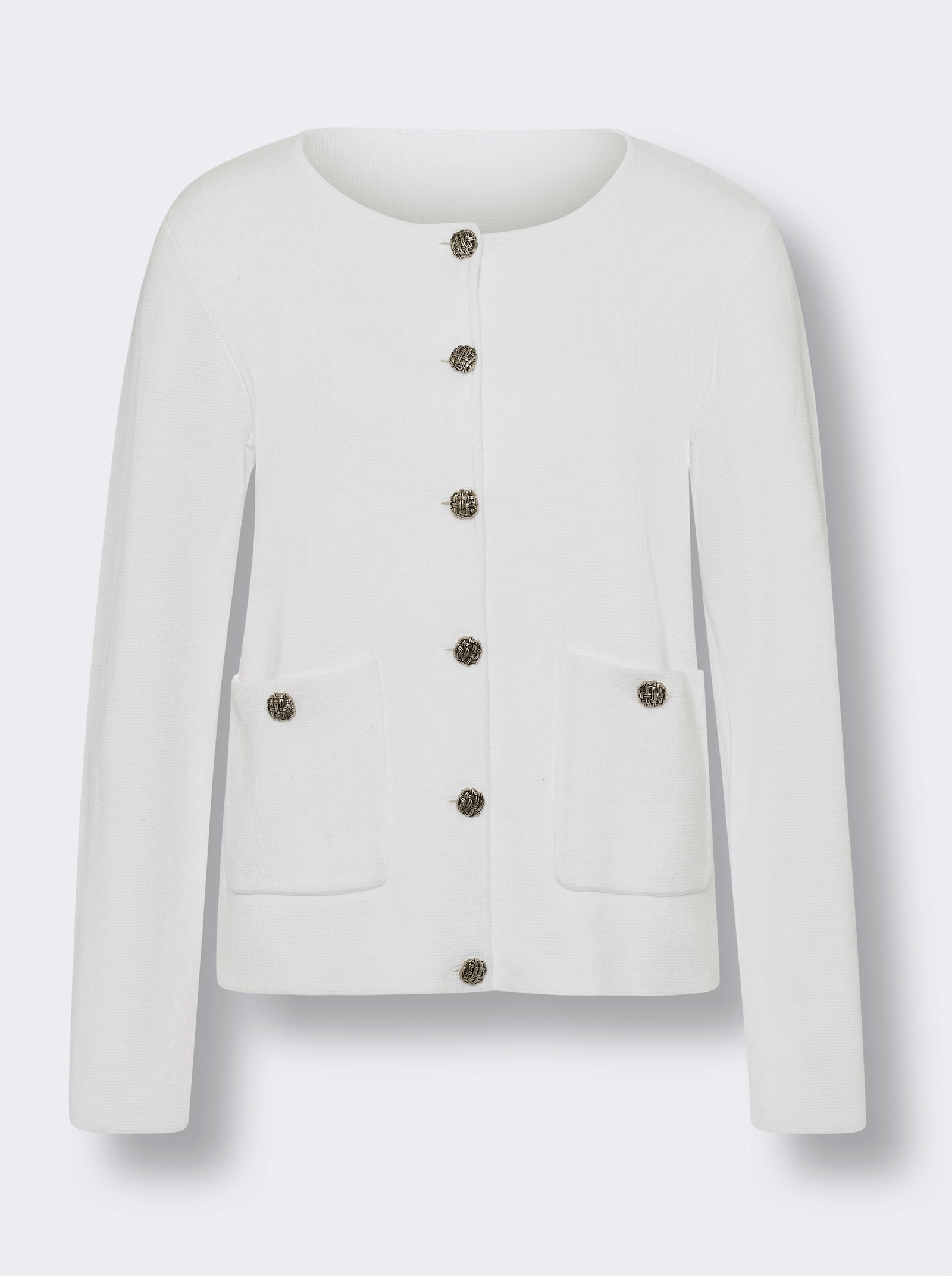 heine Jack van fijntricot met zakken - wit