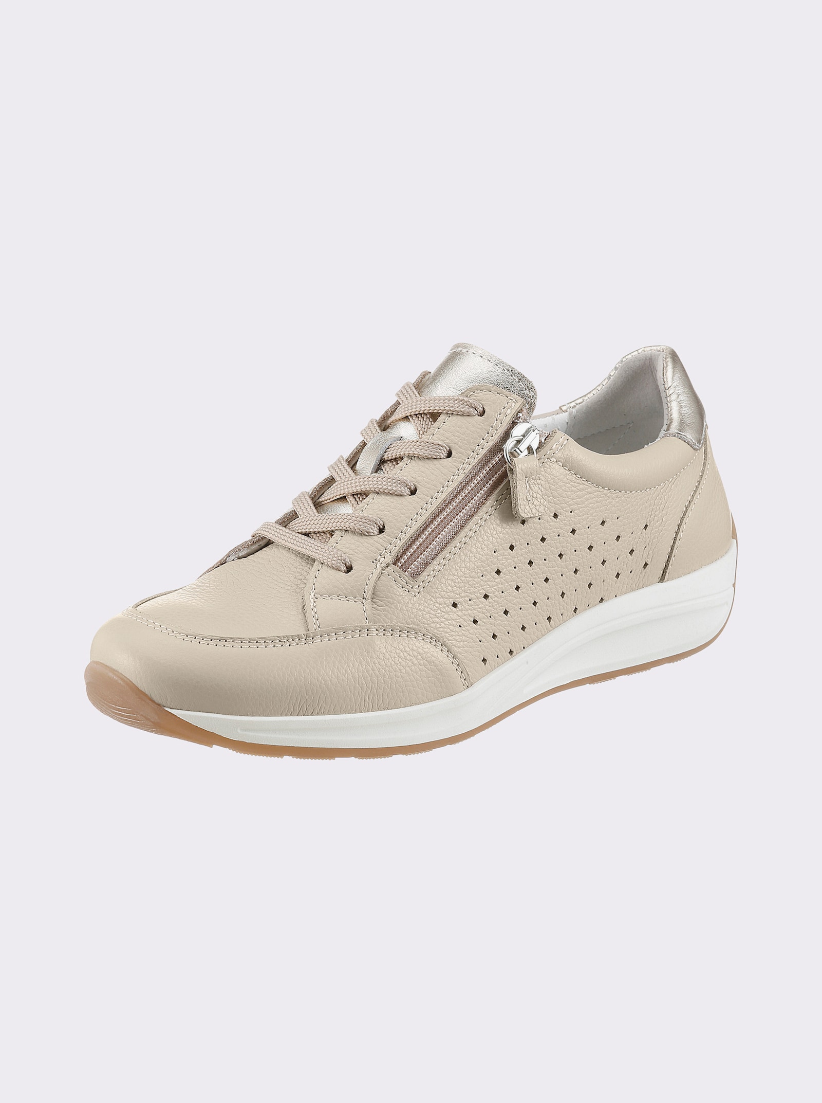 airsoft modern+ Sneaker mit Leder-Wechselfußbett - beige