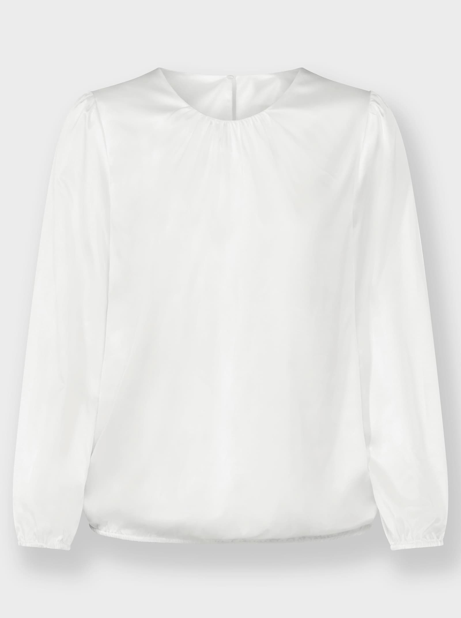 Satinbluse mit Raffungen - ecru