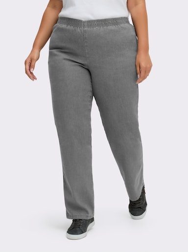 Stretch-Jeans mit Rundum-Dehnbund - grey-denim