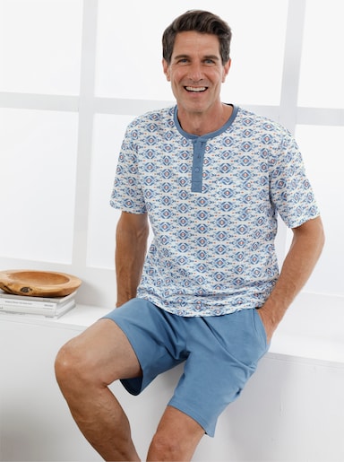 wäschepur men Shorty - mittelblau-champagner