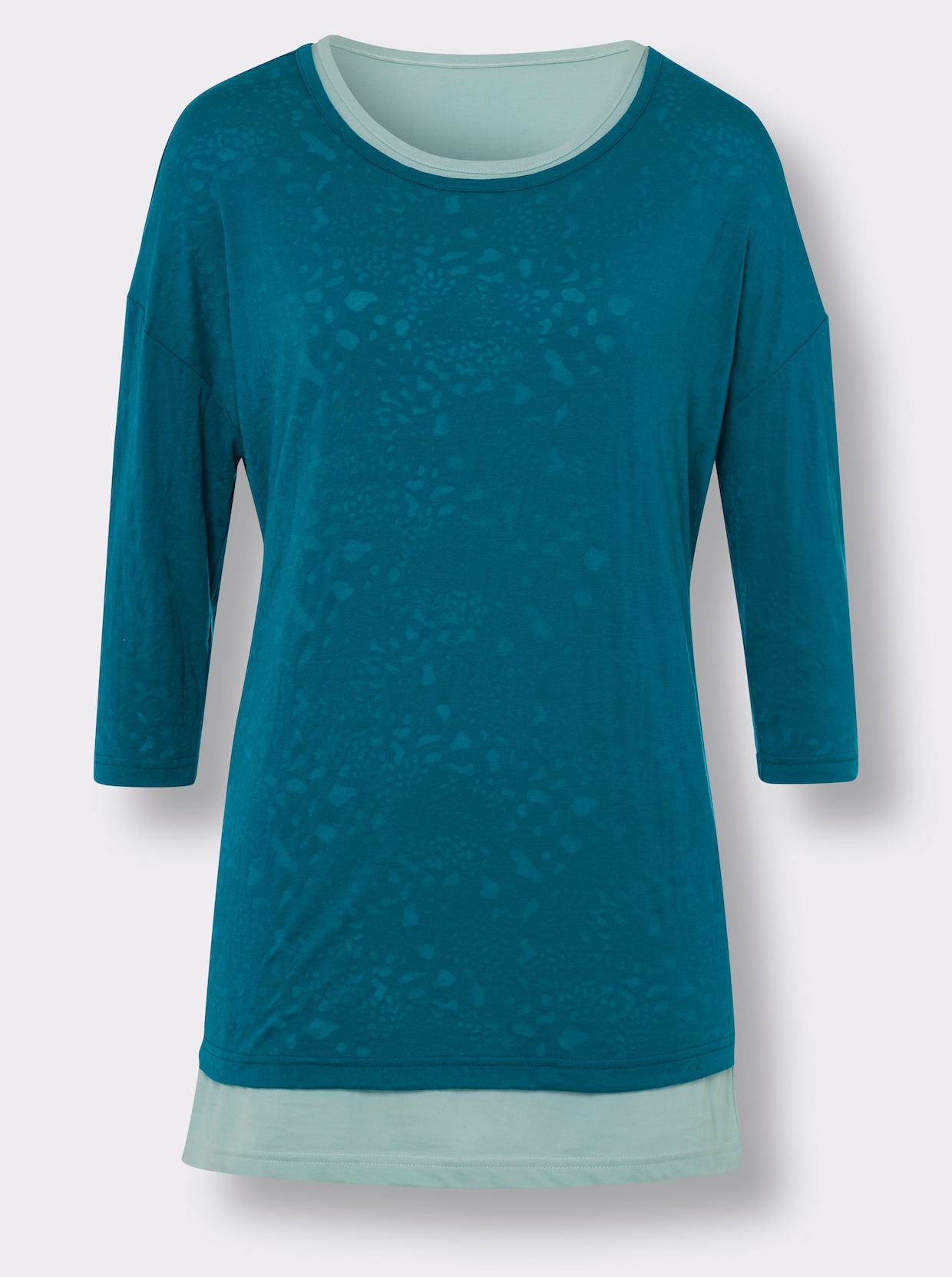 2-in-1-shirt - aquapetrol + kalkmint